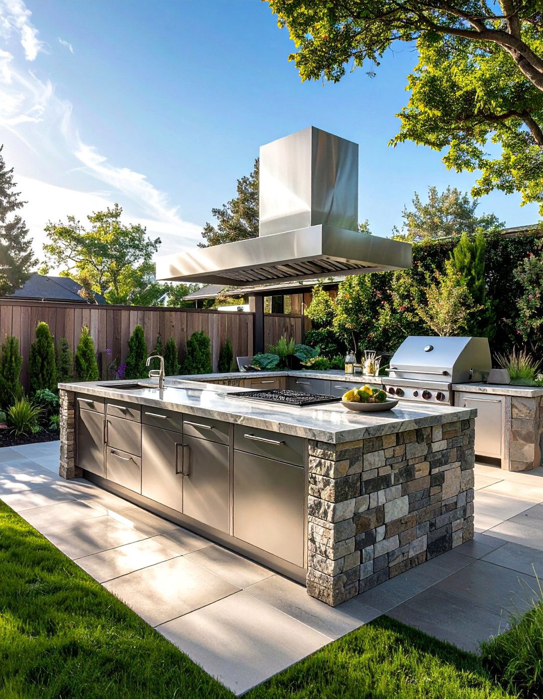 Modern Outdoor Kitchen Island Design - 40 Backyard Ideas to Transform Your Outdoor Space
