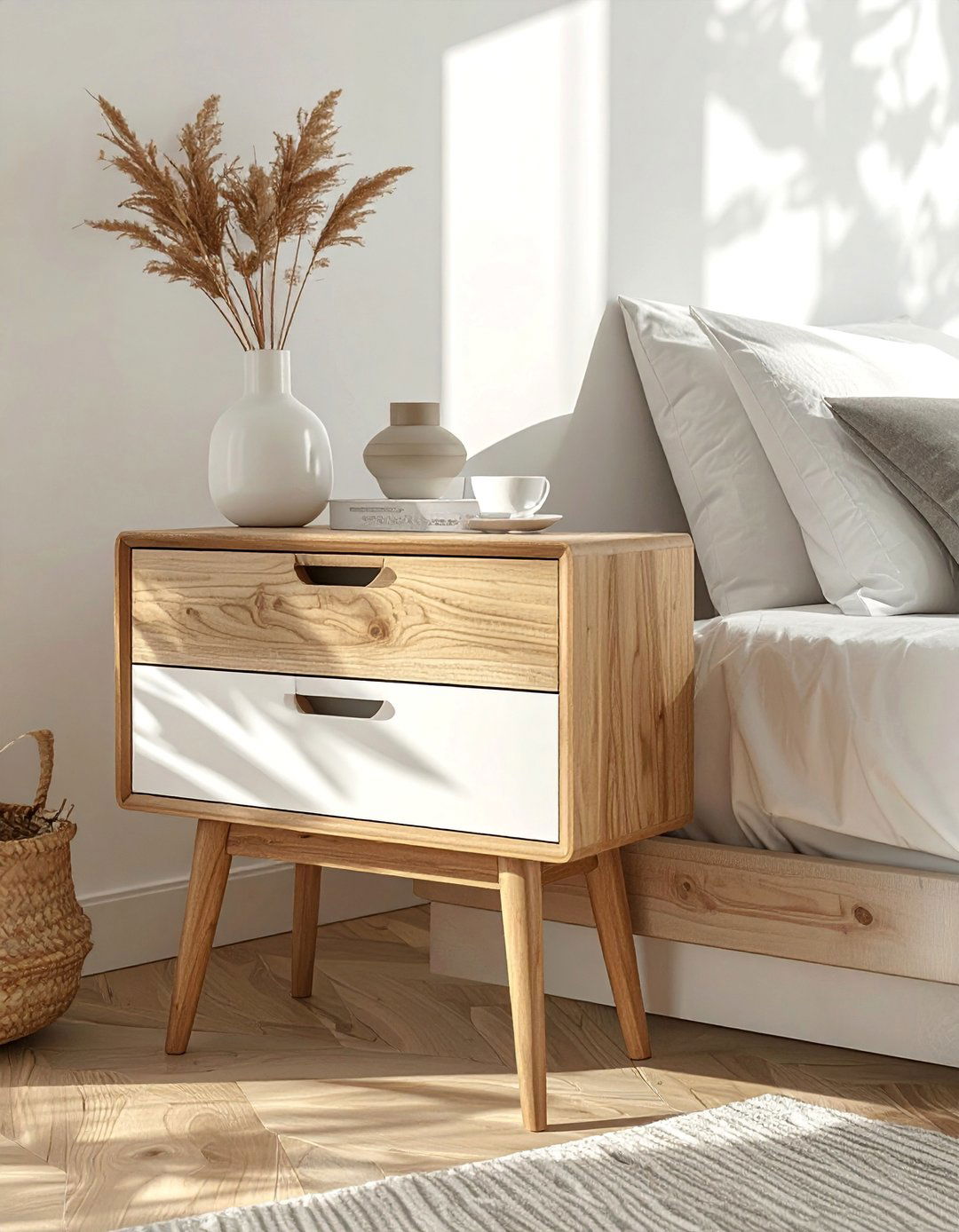 Modern Scandinavian Nightstand Style - 20 Nightstand Ideas to Enhance Your Bedroom Decor