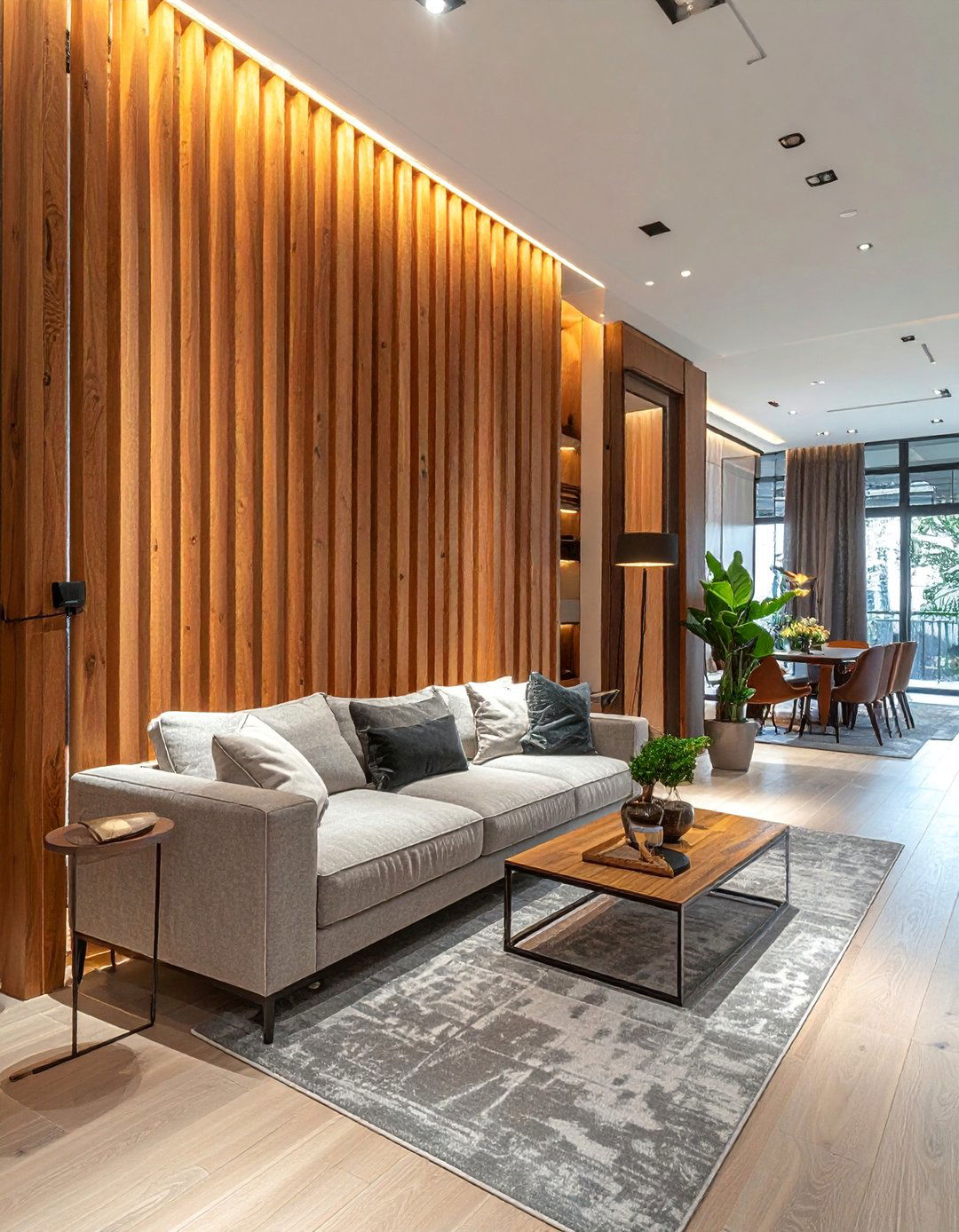 Modern Slatted Panels - 30 Half Wall Ideas to Divide Your Space