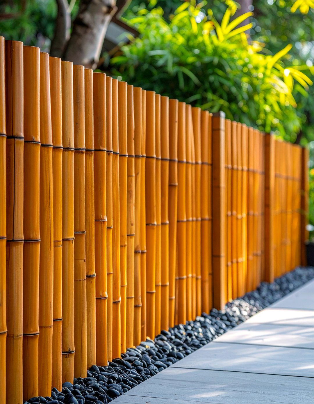 Modern Synthetic Bamboo Fence - 40 Japanese Fence Ideas for Serene Gardens