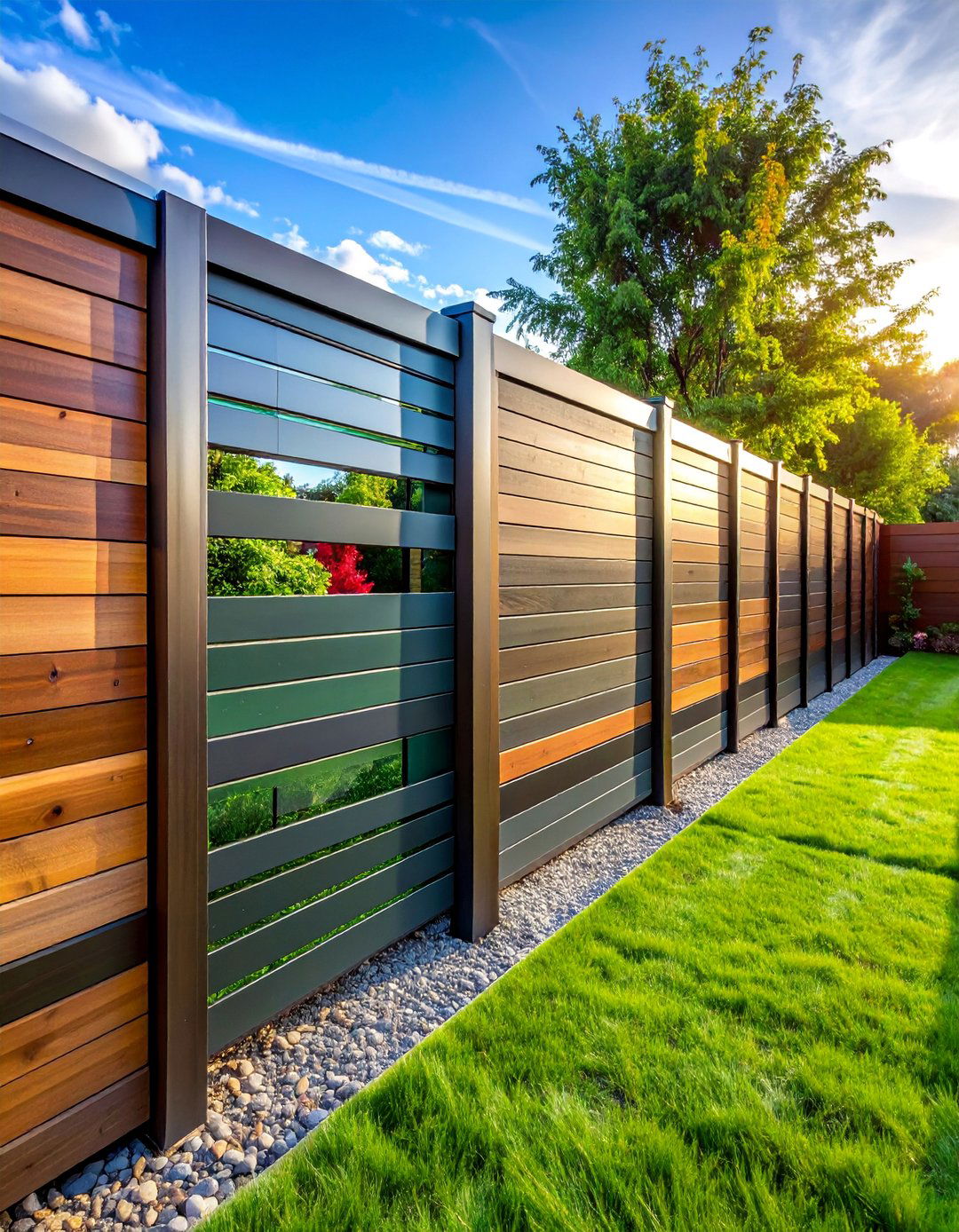 Modular Panel System Fence - 25 Backyard Fence Ideas to Enhance Your Outdoor Space