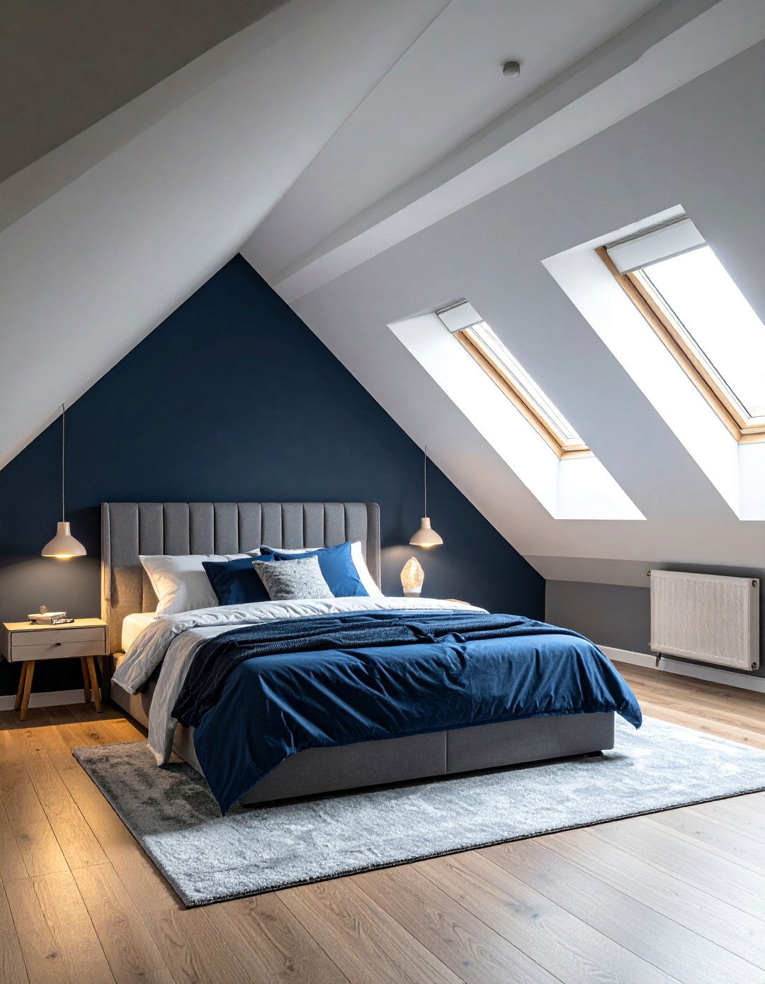 Monochromatic Color Scheme with an Accent Wall - 30 Low Ceiling Small Attic Room Ideas for Cozy Spaces