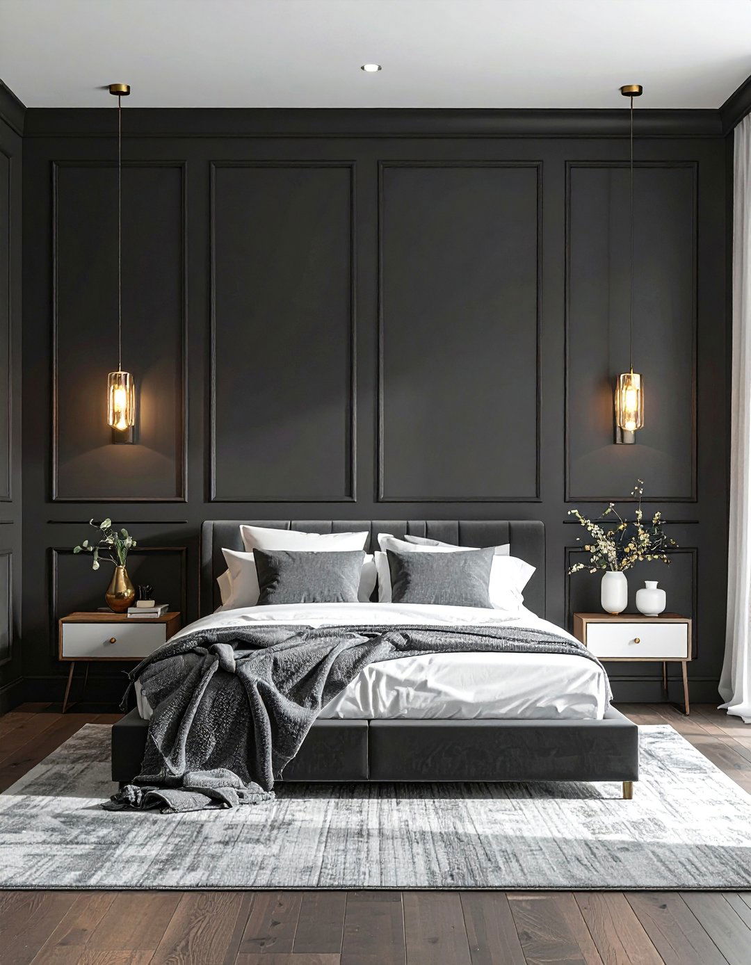 Moody Dark Charcoal Shiplap Bedroom - 30 Shiplap Bedroom Ideas for a Rustic and Chic Look