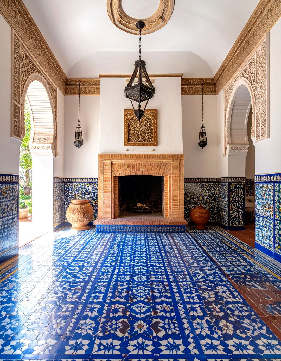 Moorish Influenced Horseshoe Arch Fireplace - 25 Spanish Style Fireplace Ideas for a Warm Ambiance