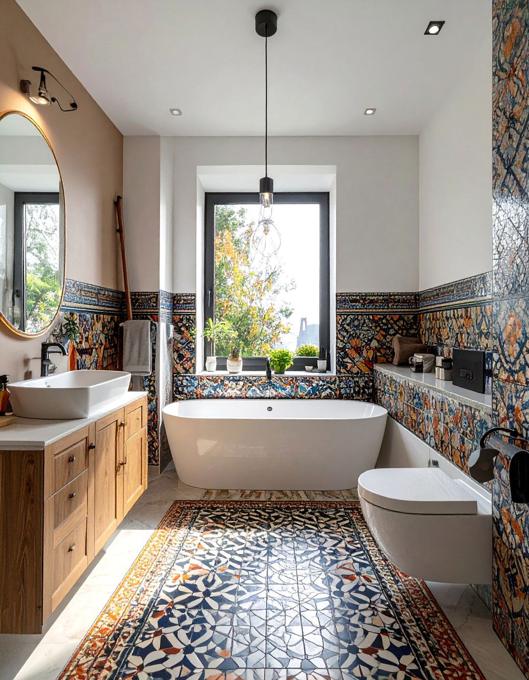 Mosaic Tile Patterns - 30 Bathroom Mural Ideas to Elevate Your Decor