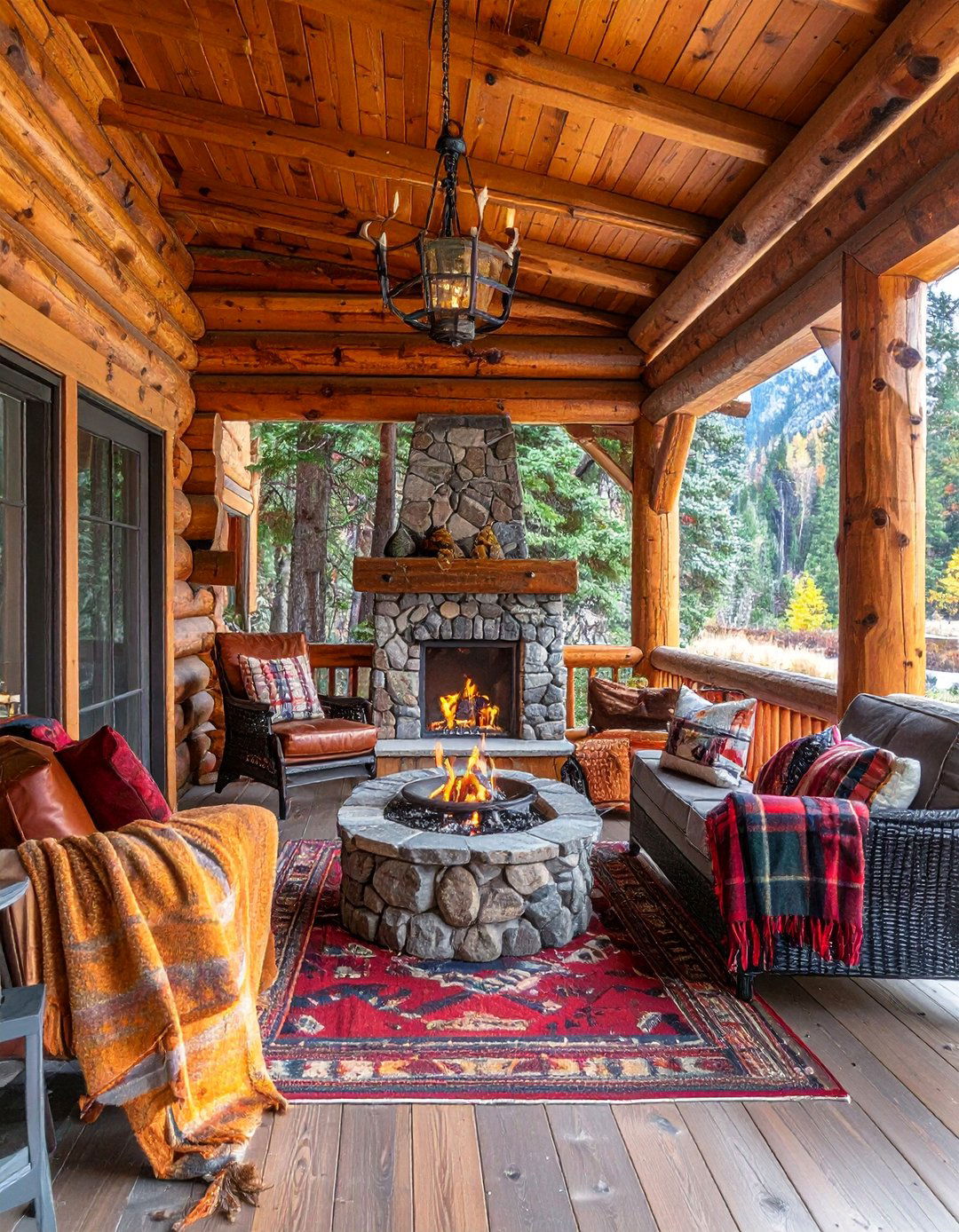 Mountain Lodge Retreat - 40 Covered Porch Ideas for Year-Round Enjoyment