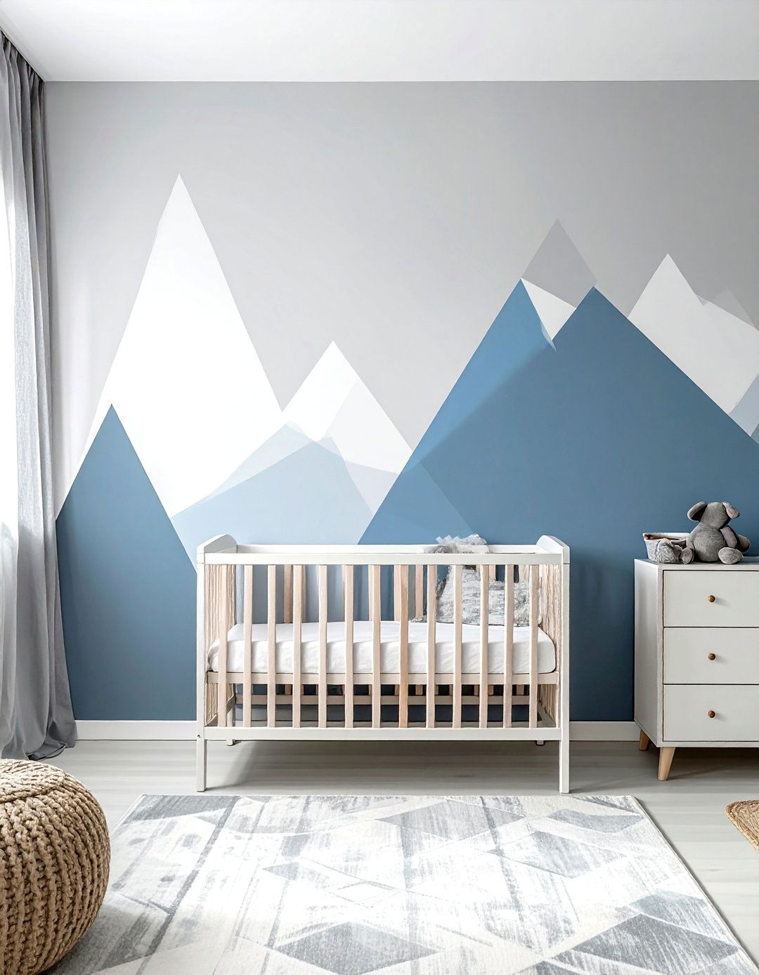 Mountain Range Geometric Accent Wall - 25 Geometric Accent Wall Ideas for Modern Spaces