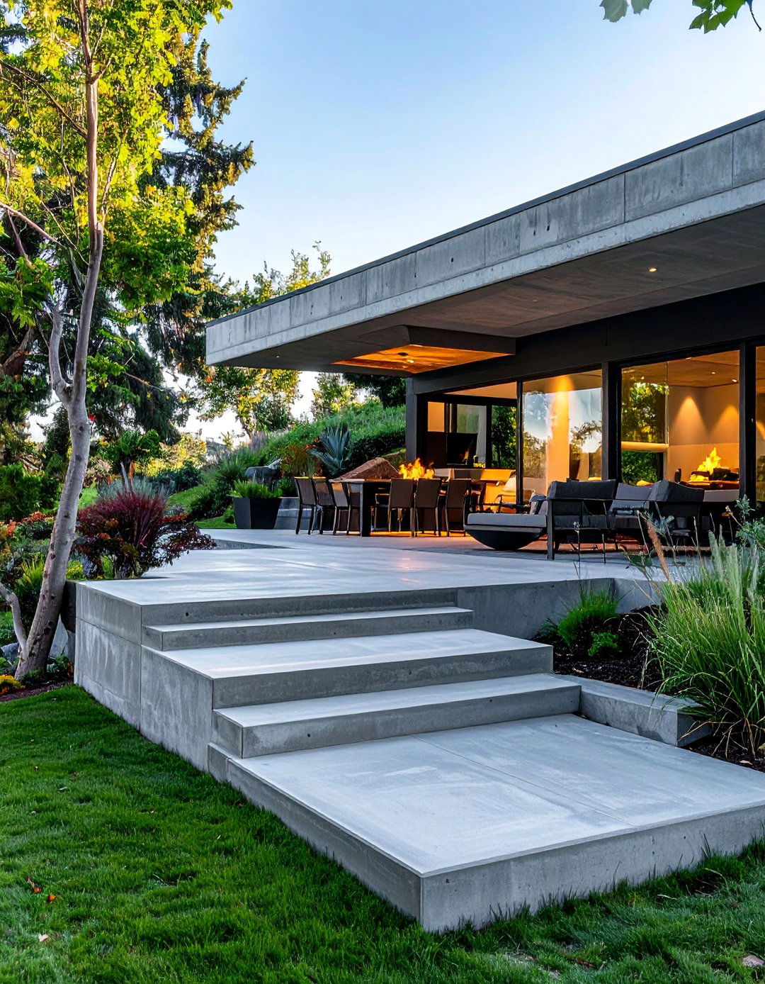 Multi Level Concrete Patio - 40 Concrete Patio Ideas for a Modern and Durable Outdoor Space