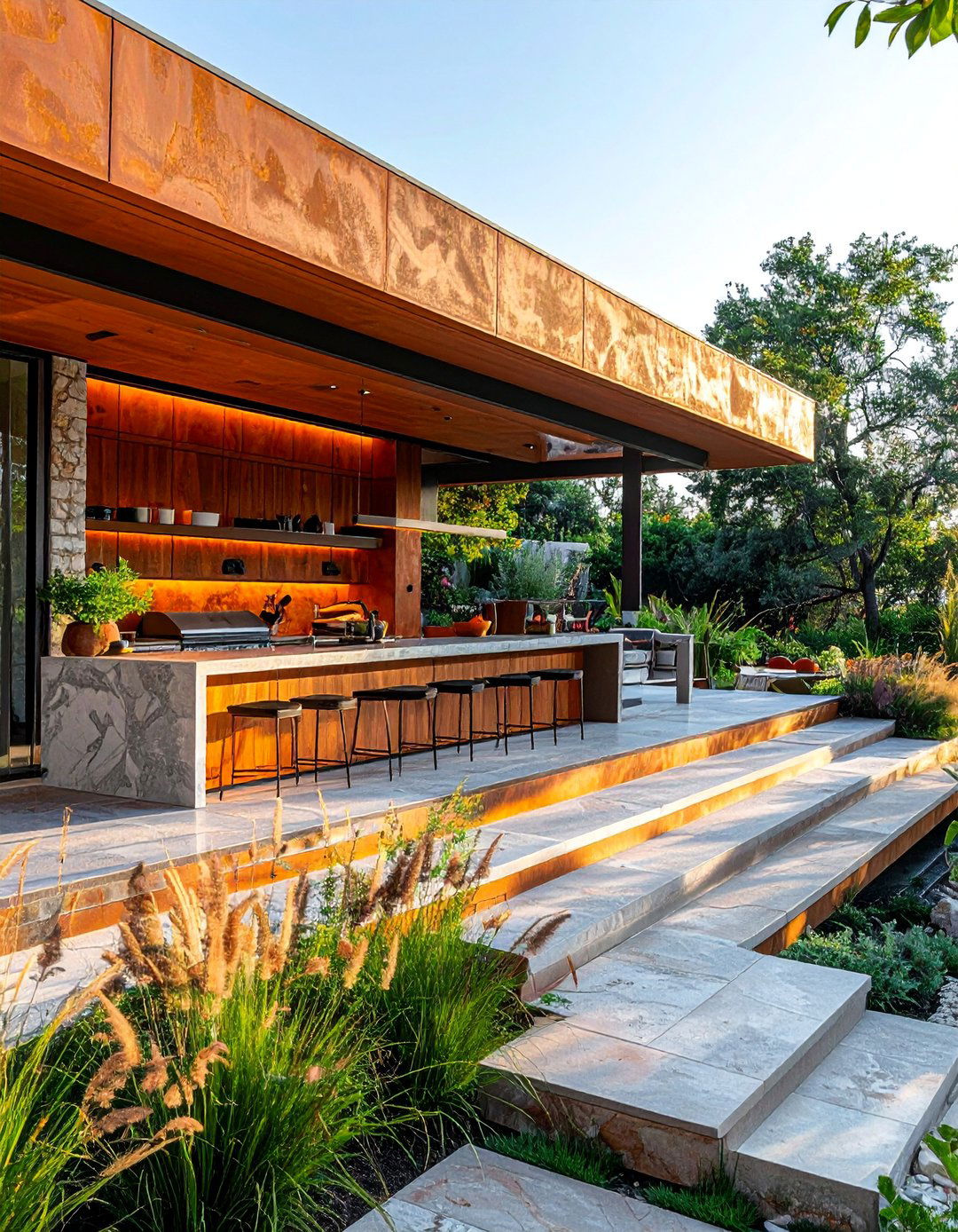 Multi Level L Shaped Kitchen Design - 20 L Shaped Outdoor Kitchen Ideas for Your Patio