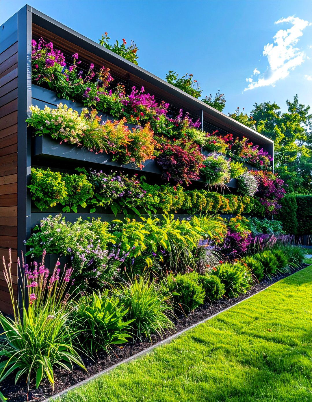 Multi Level Plant Privacy Systems - 30 Outdoor Privacy Screen Ideas for Your Backyard
