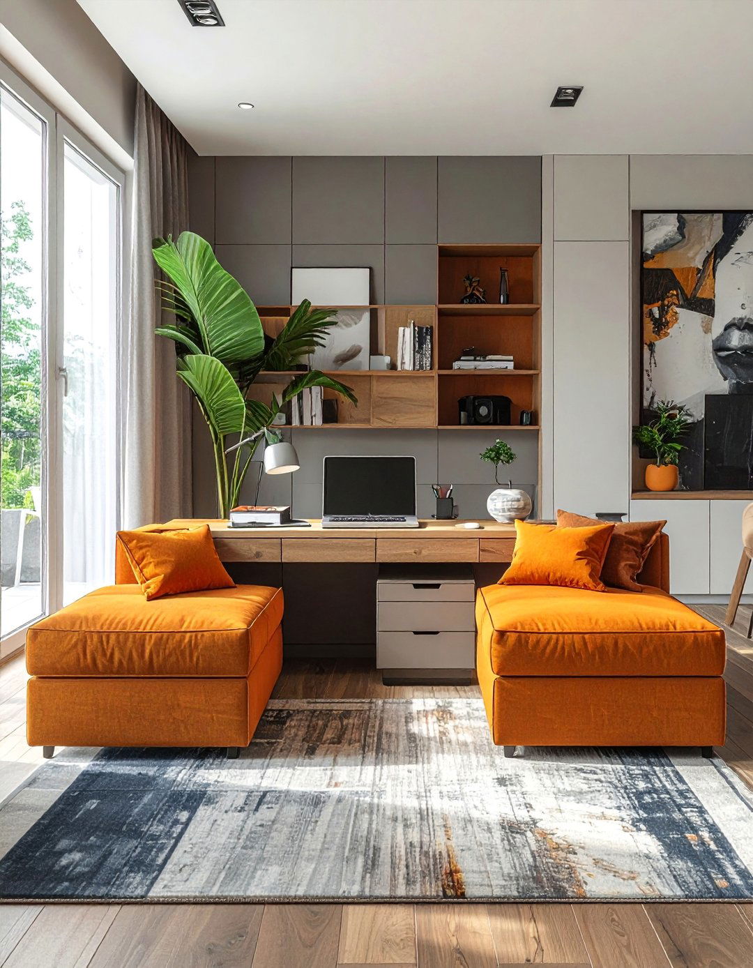 Multifunctional Ottoman Desk - 30 Desk in Living Room Ideas for a Functional Space