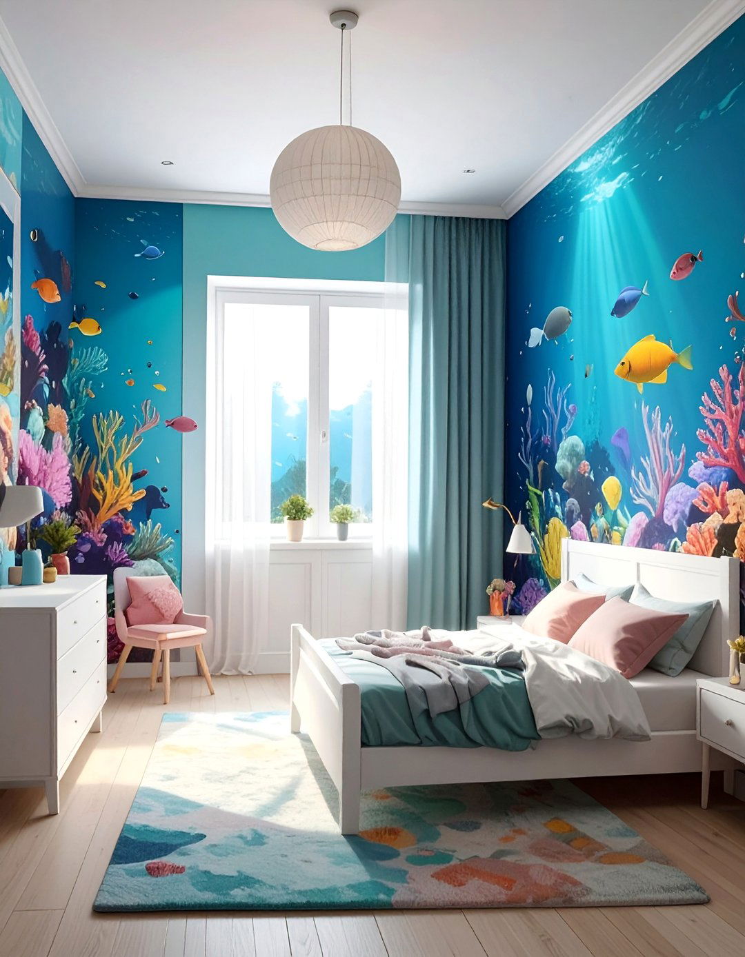 Murals of Underwater Scenes - 20 Mermaid Room Ideas for a Magical Space