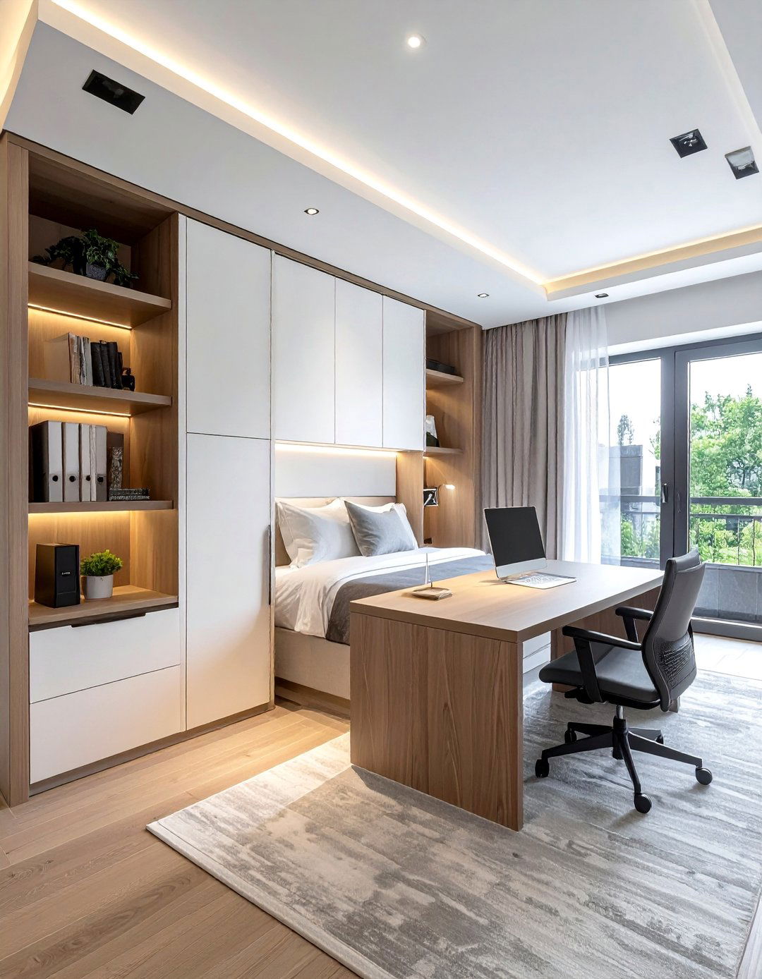 Murphy Bed Office Wall System - 30 Office Guest Room Ideas for a Functional Space