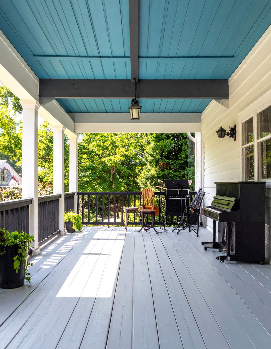 Music and Performance Space - 40 Covered Porch Ideas for Year-Round Enjoyment