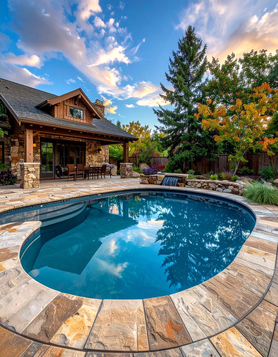 Natural Stone Pool with Fieldstone Accents - 40 Backyard Pool Ideas for a Refreshing Summer Oasis
