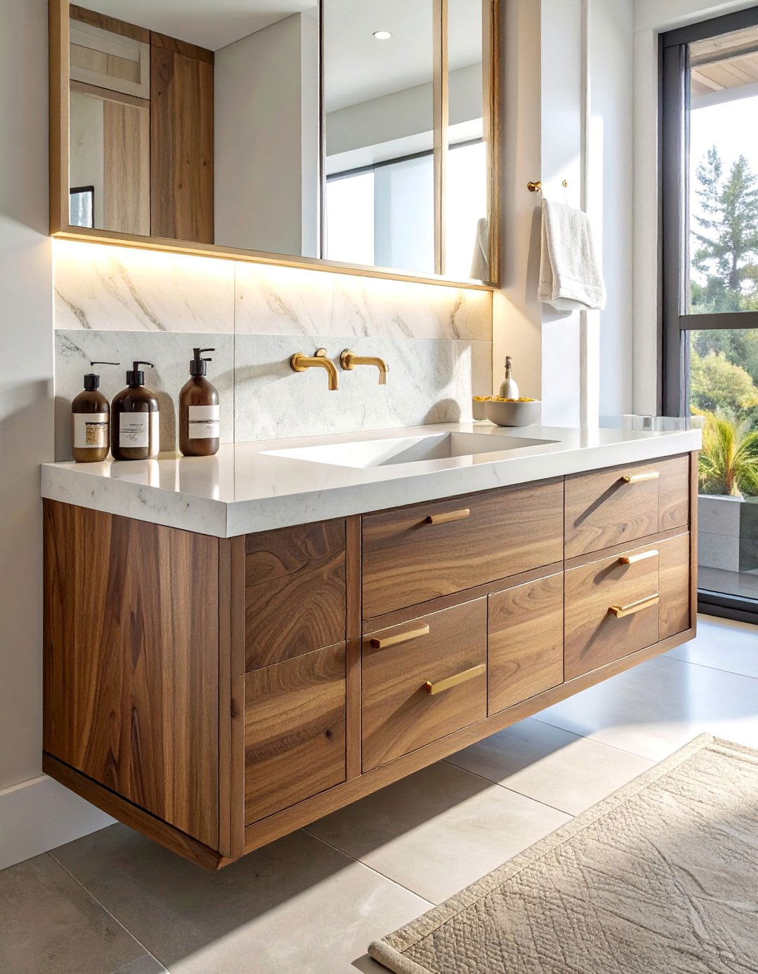 Natural Wood Vanity Storage - 40 Bathroom Decor Ideas to Refresh Your Space