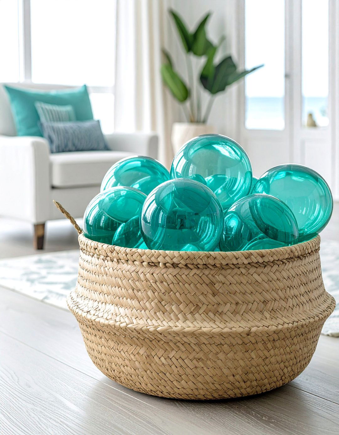 Nautical Decor Featuring Glass Float Accents - 25 Nautical Decor Ideas to Bring the Beach Home