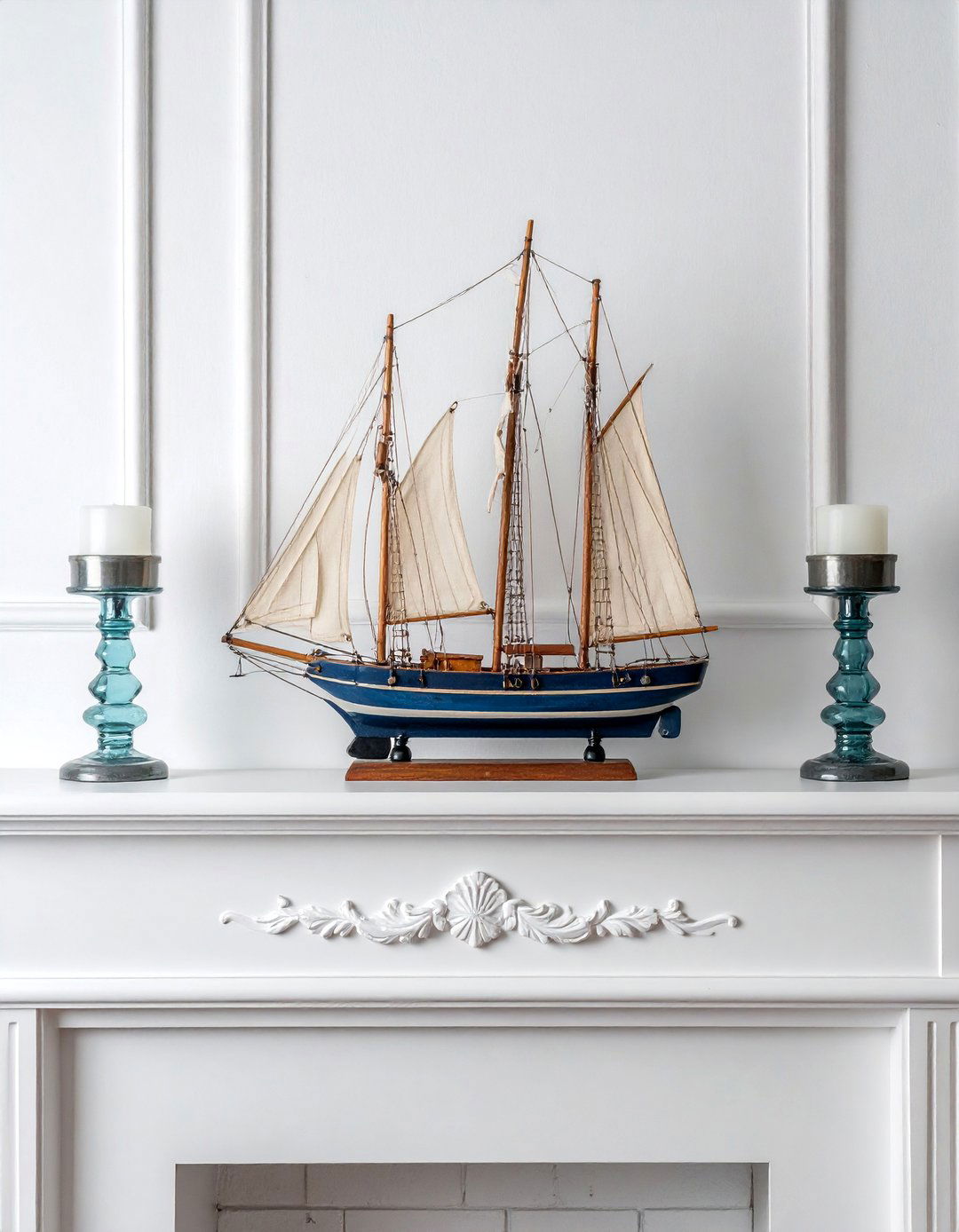 Nautical Decor Featuring Model Sailboats - 25 Nautical Decor Ideas to Bring the Beach Home