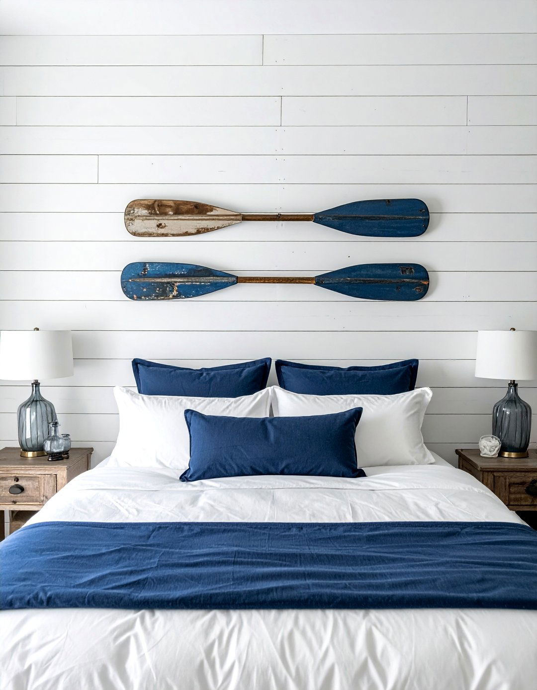 Nautical Decor Using Oars as Wall Art - 25 Nautical Decor Ideas to Bring the Beach Home
