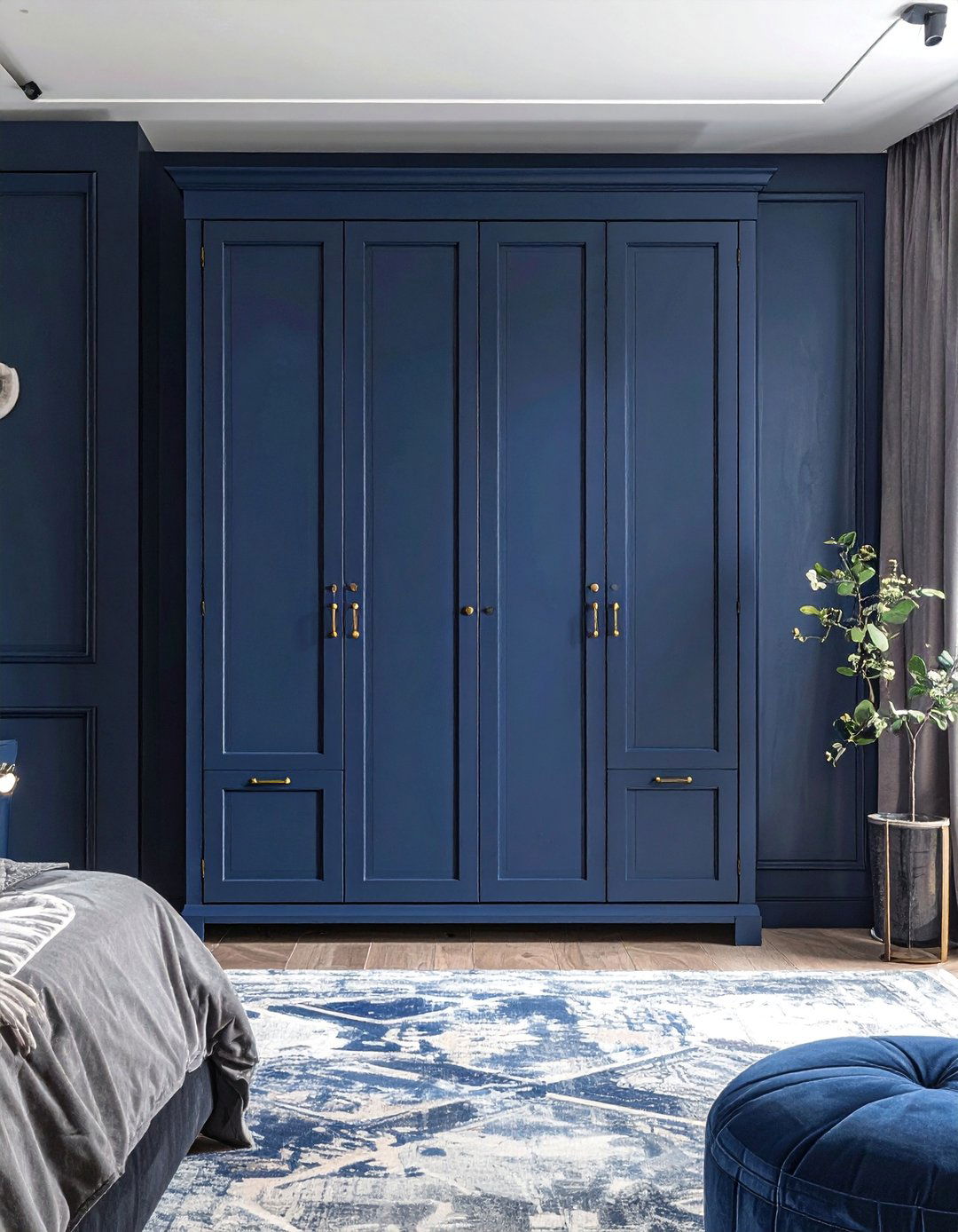 Navy Blue Painted Wardrobe Statement - 20 Painted Bedroom Furniture Ideas to Refresh Your Space