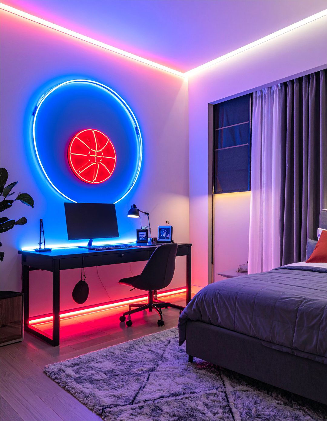 Neon Sports Team Logo - 30 Neon Bedroom Ideas to Brighten Your Space