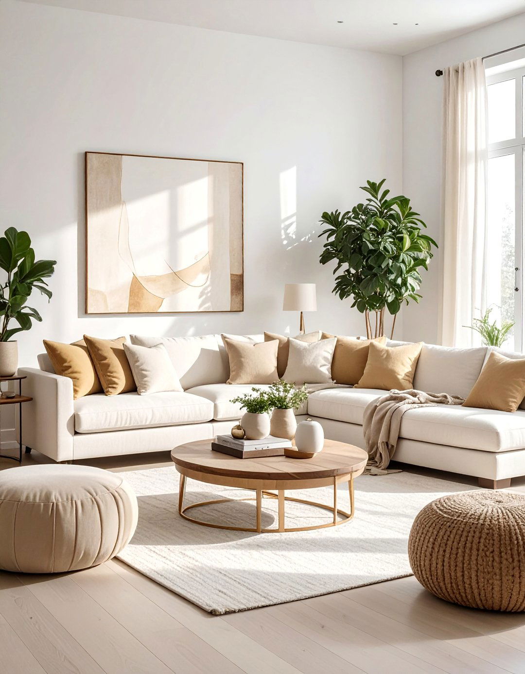 Neutral Color Foundation - 25 Organic Modern Living Room Design Ideas for Serenity