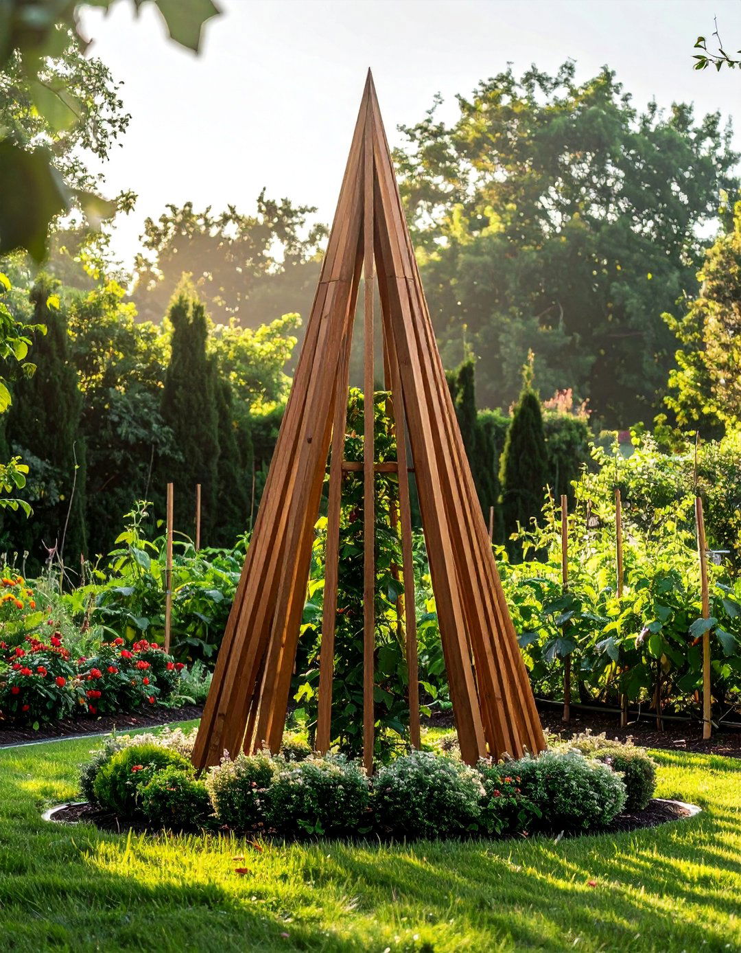 Obelisk Garden Structure - 30 Tomato Trellis Ideas for Your Vegetable Garden