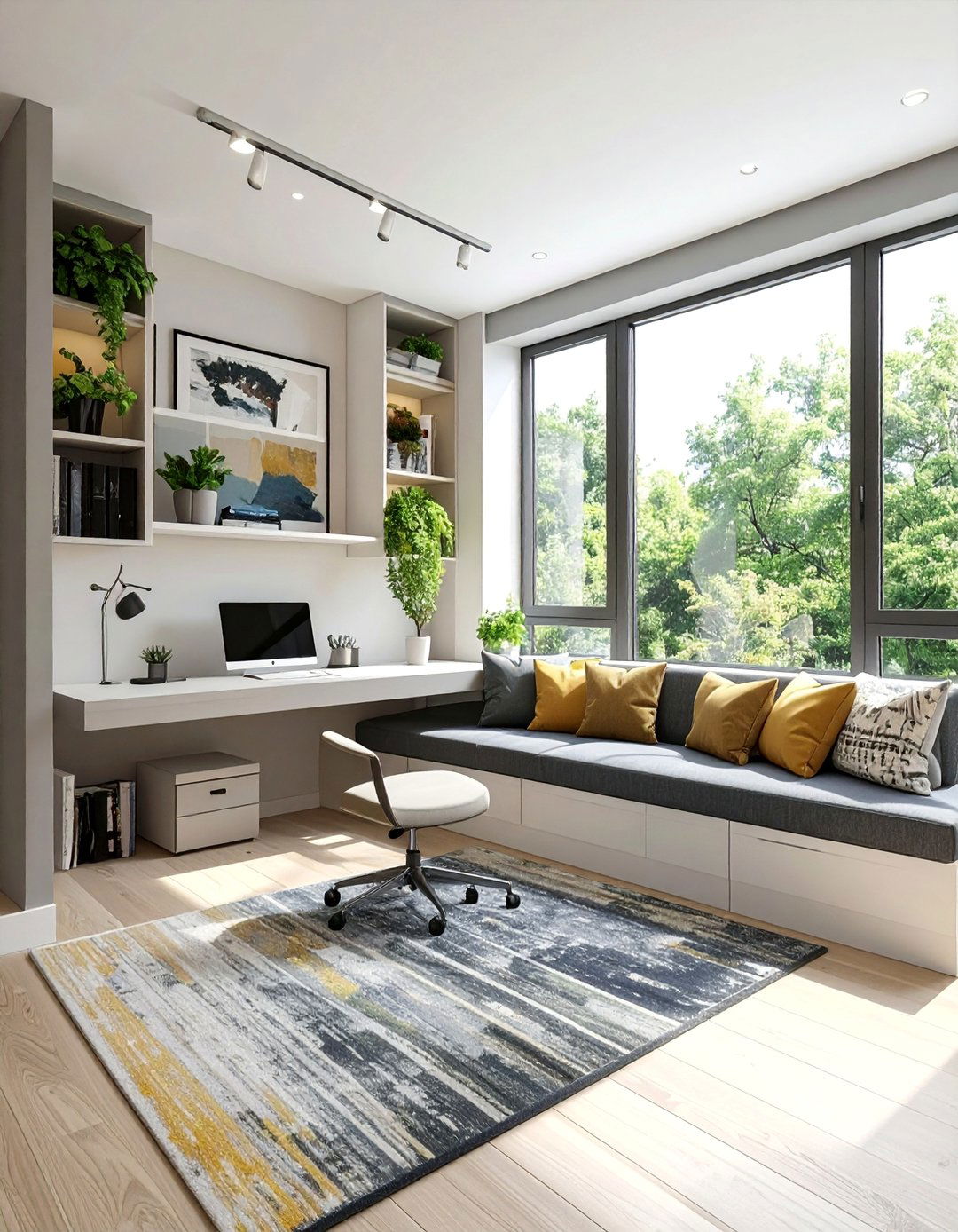 Office Guest Room Window Seat Integration - 30 Office Guest Room Ideas for a Functional Space