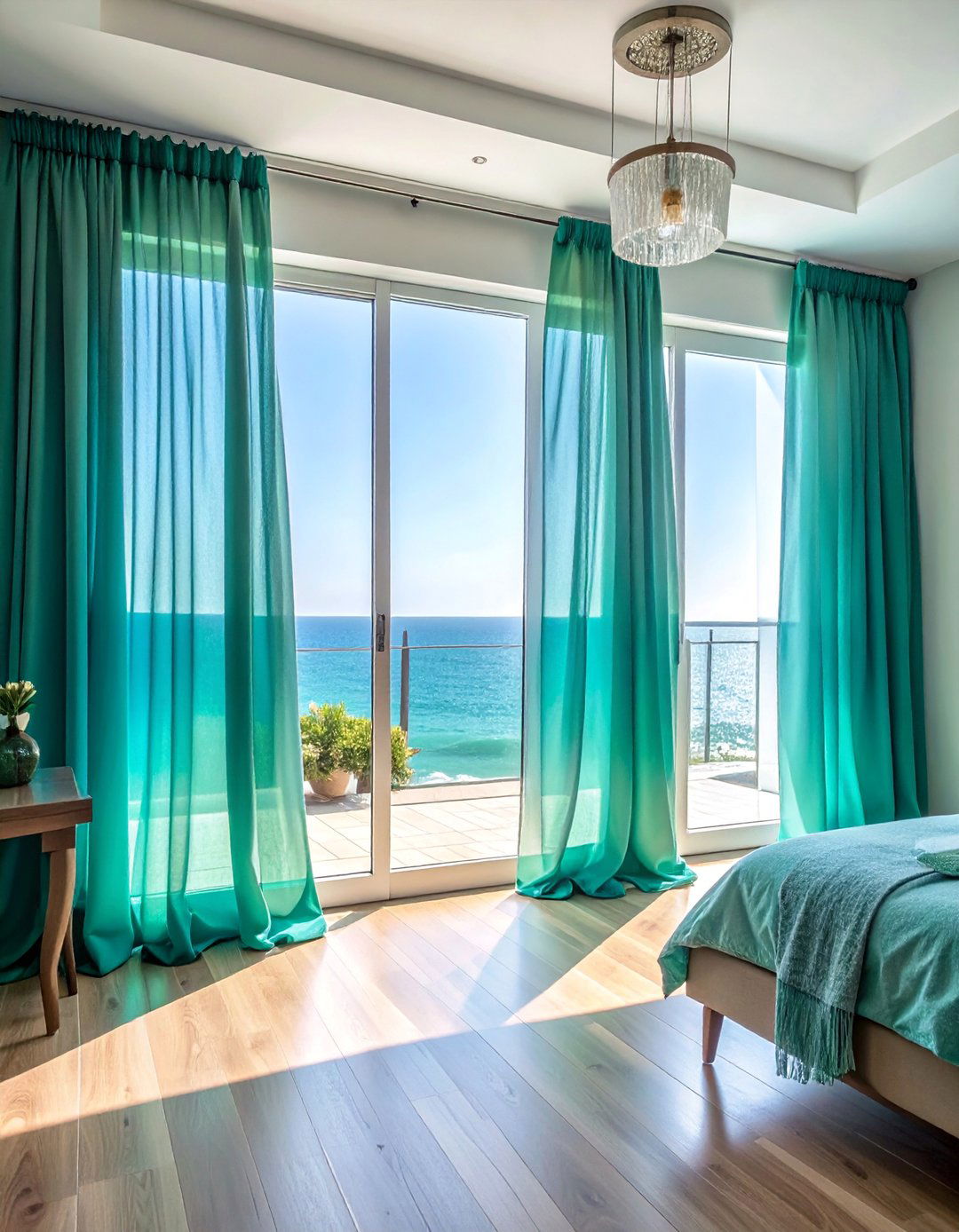Ombre Ocean Hued Curtains - 20 Mermaid Room Ideas for a Magical Space