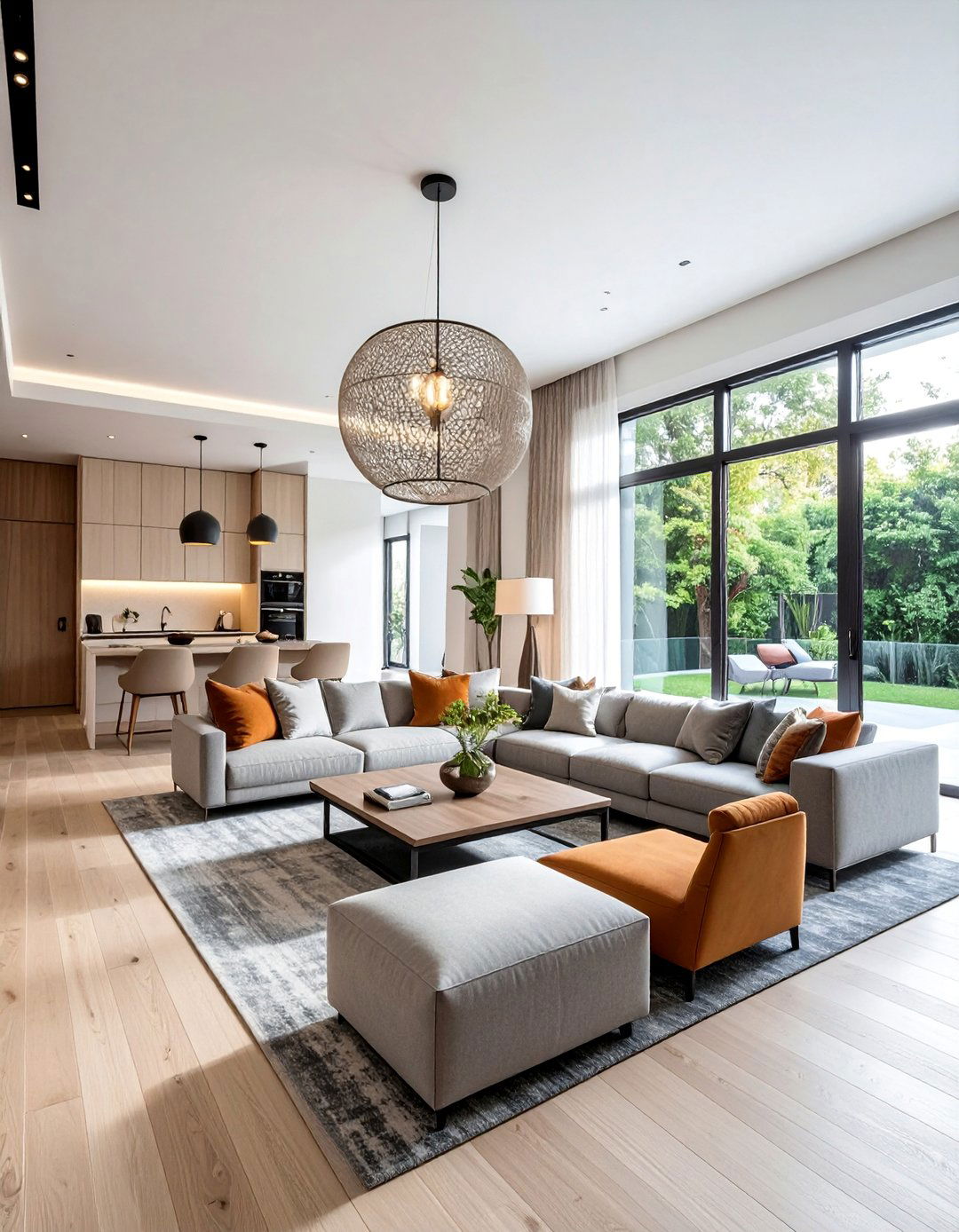 Open Floor Plan Flow - 25 Organic Modern Living Room Design Ideas for Serenity