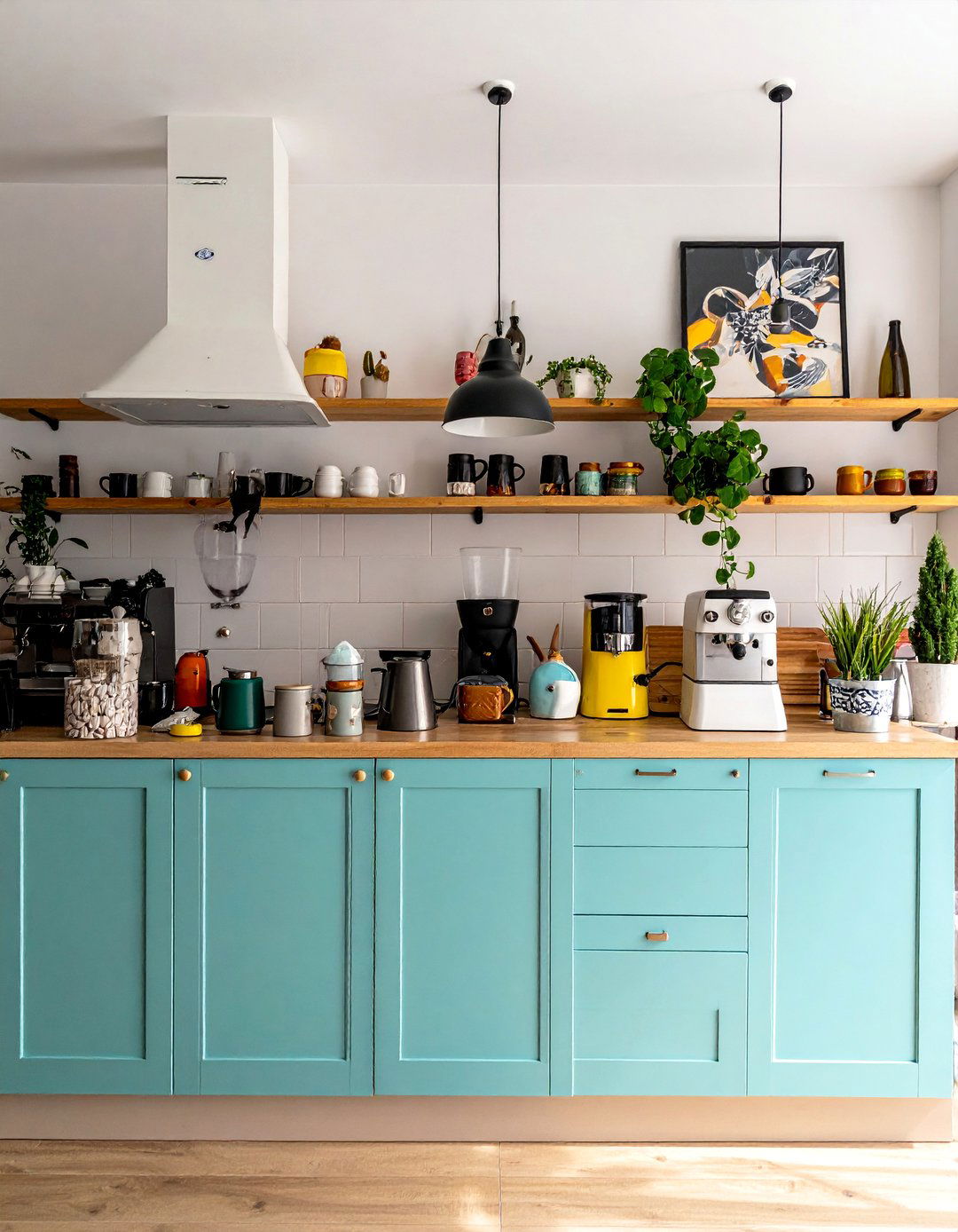 Open Shelving Coffee Display - 40 Coffee Bar Ideas to Elevate Your Home Brewing Station