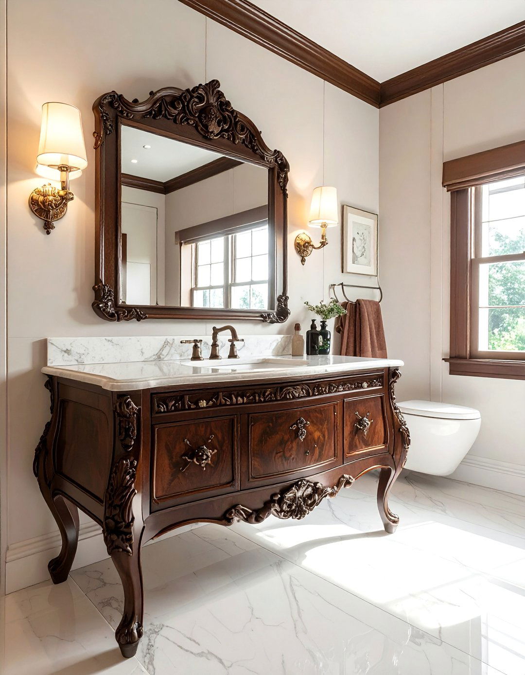 Ornate Victorian Era Bathroom Vanity - 40 Bathroom Vanity Ideas to Elevate Your Space