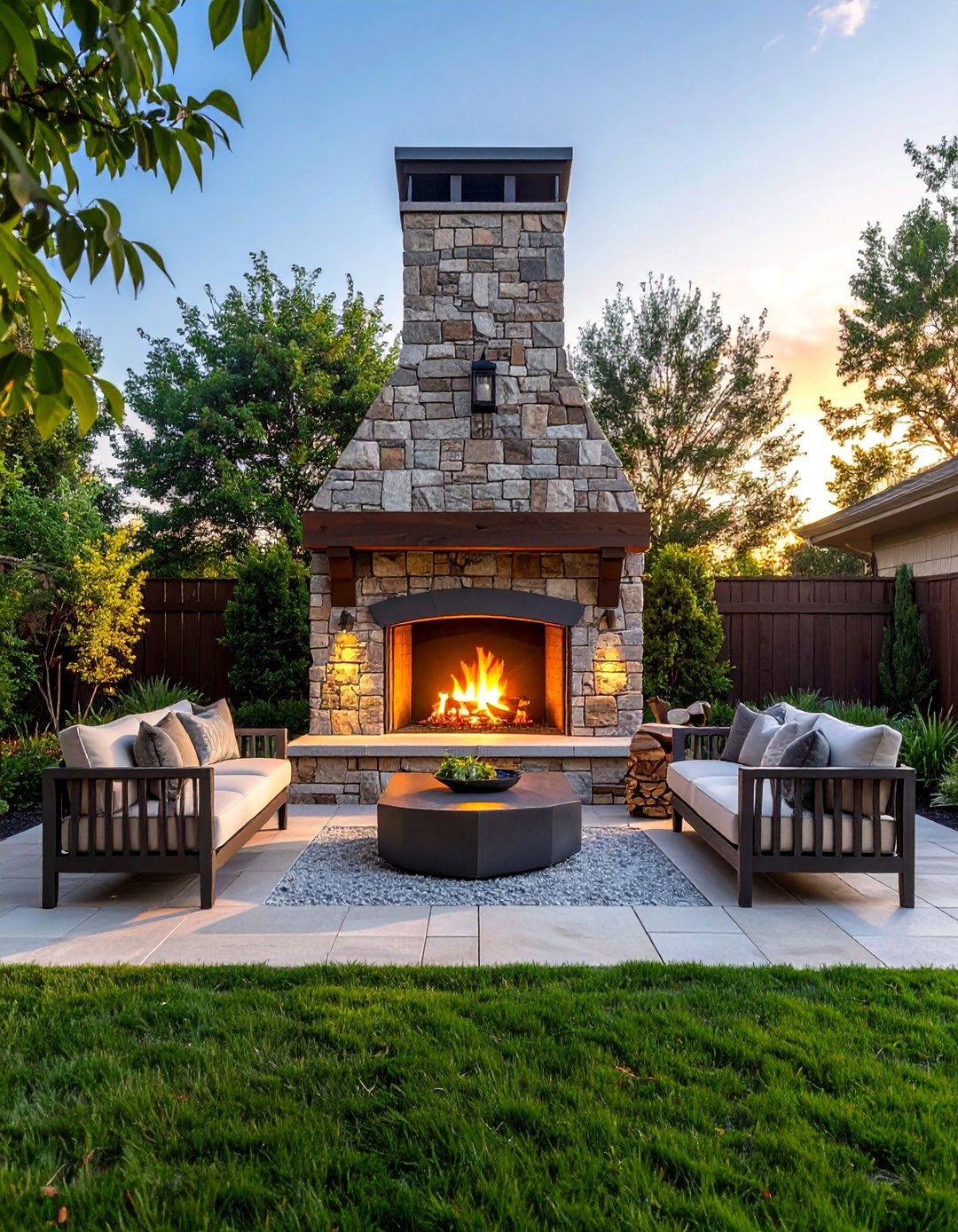 Outdoor Fireplace Gathering Room - 40 Backyard Ideas to Transform Your Outdoor Space