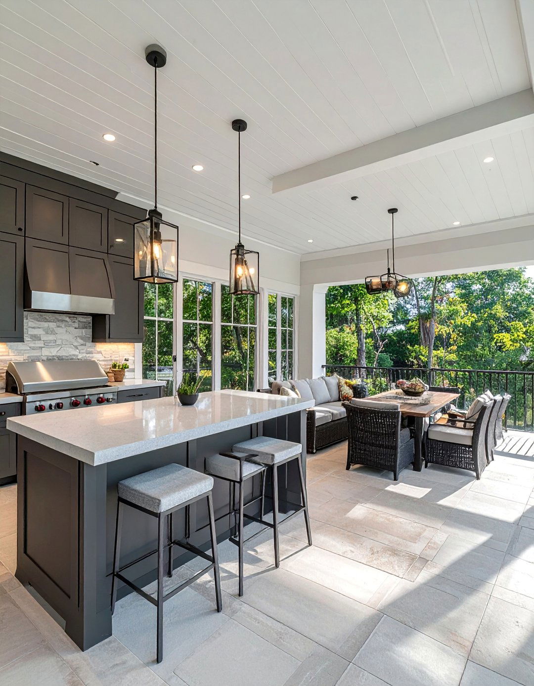 Outdoor Kitchen Integration - 40 Covered Porch Ideas for Year-Round Enjoyment