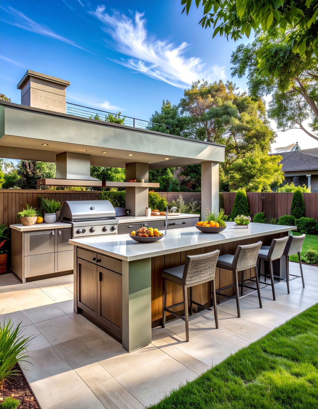 Outdoor Kitchen Island Centers - 40 Luxury Landscaping Ideas for a Stunning Yard