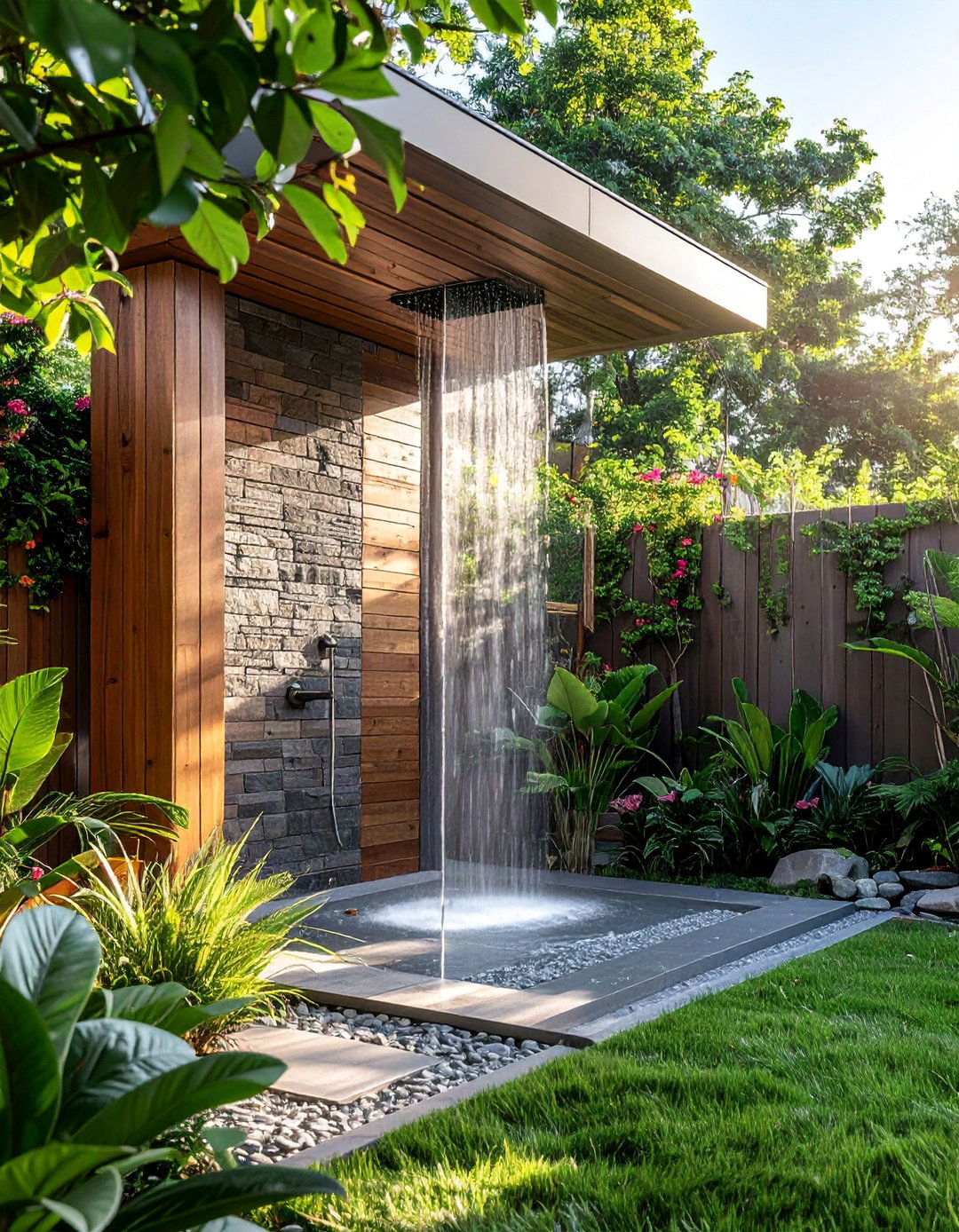 Outdoor Shower Spa Experience - 40 Backyard Ideas to Transform Your Outdoor Space