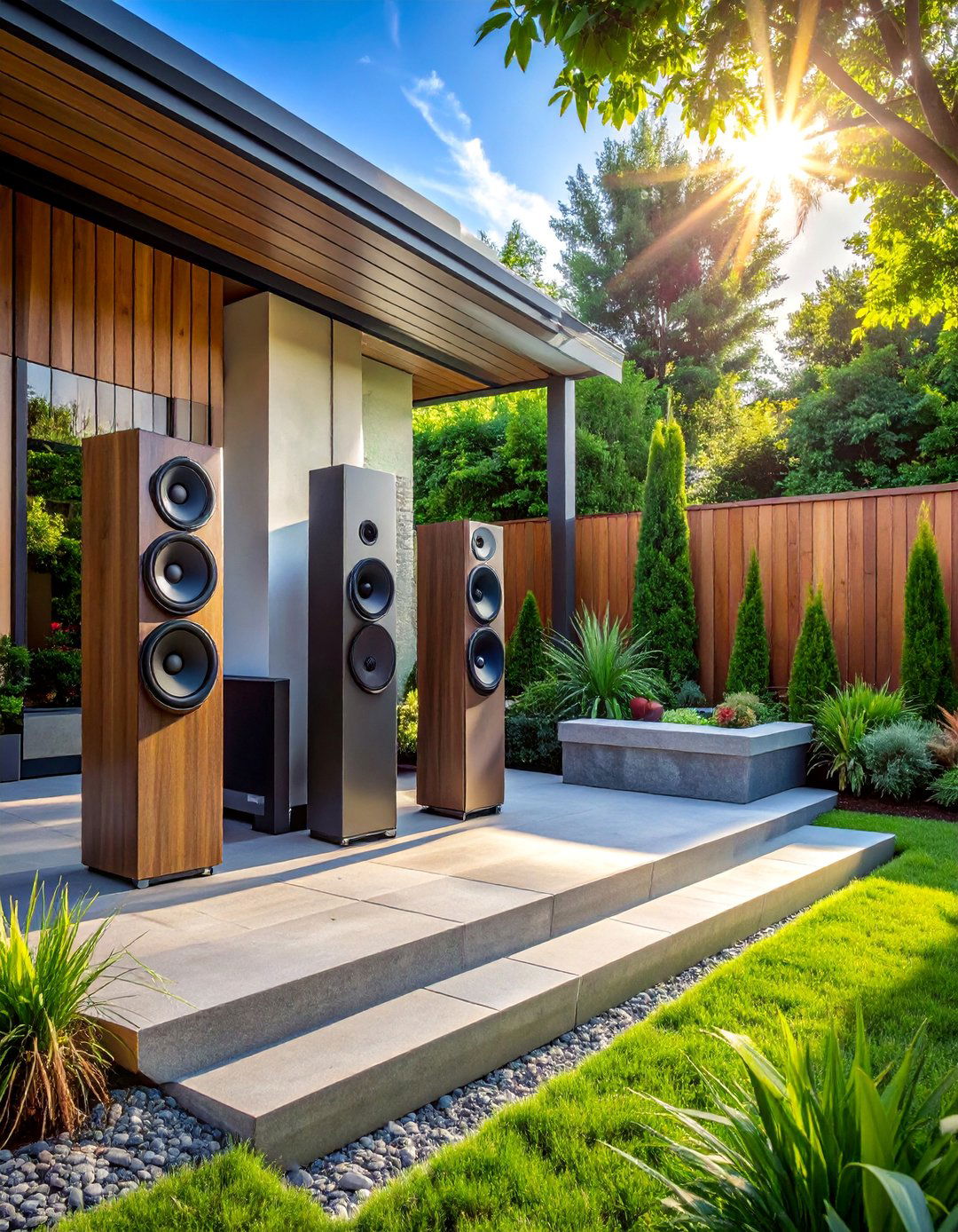 Outdoor Sound System Integration - 40 Backyard Ideas to Transform Your Outdoor Space