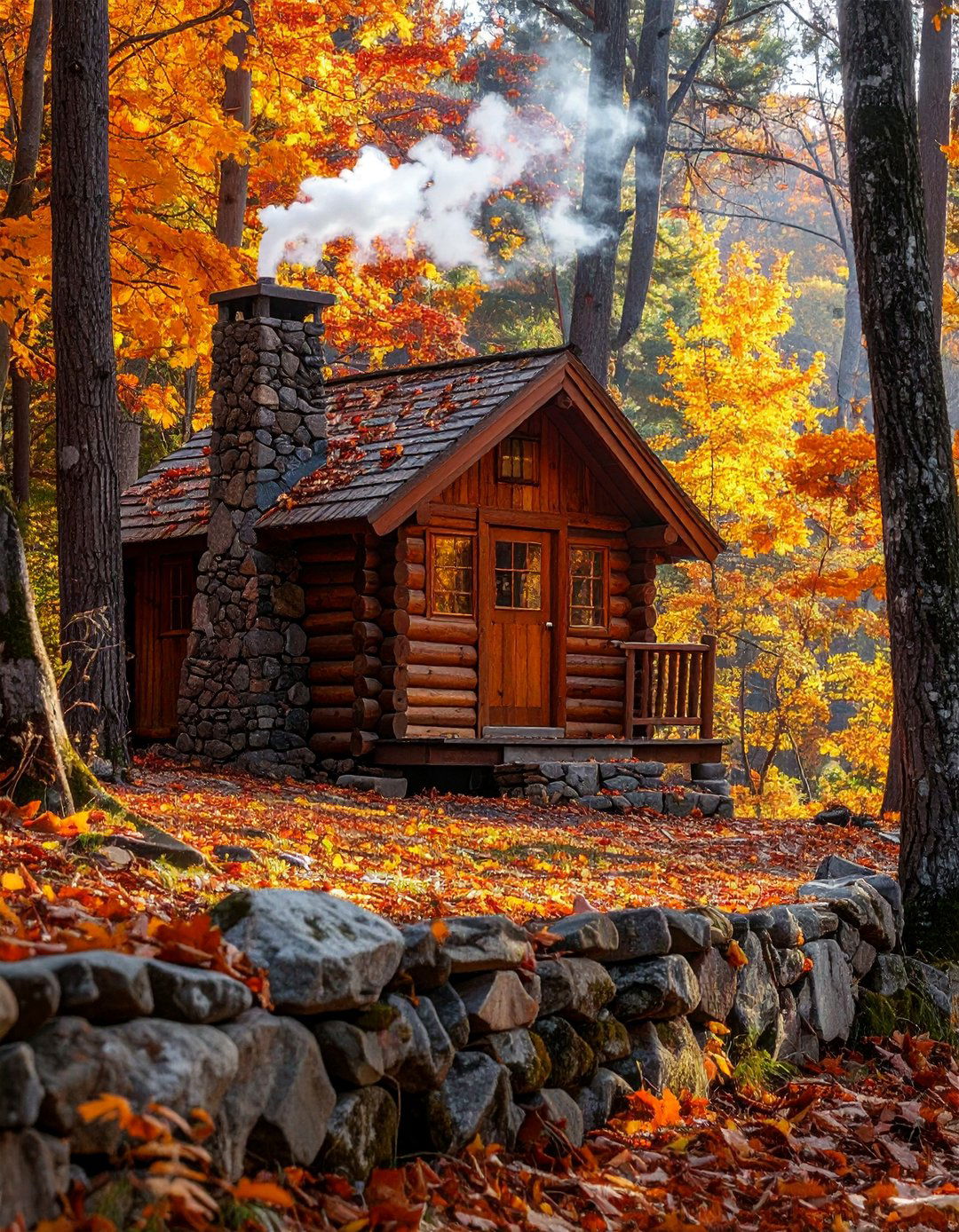 Outhouse with a Stone Foundation and Fireplace - 20 Luxury Outhouse Ideas for a Unique Design