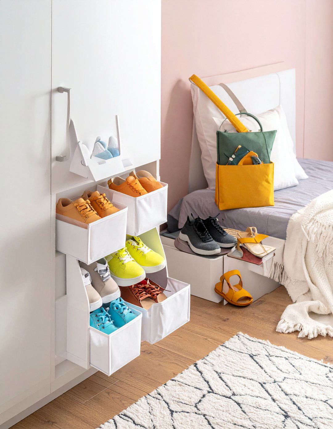 Over the Door Organizer for Shoes and Accessories - 40 Teenage Girl Bedroom Ideas for a Stylish and Personal Space