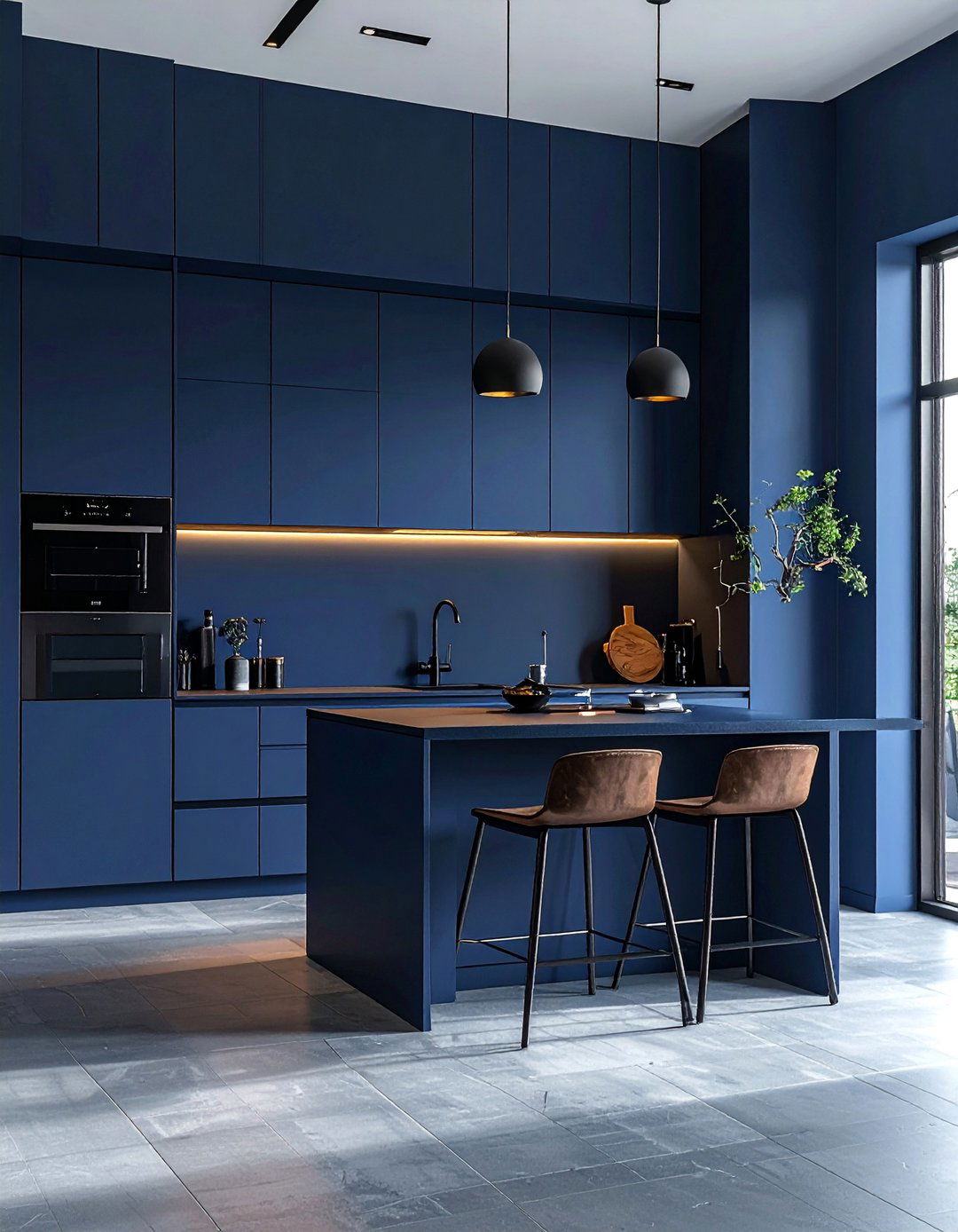 Paint Accent Wall Feature - 30 Budget-Friendly Small Galley Kitchen Ideas