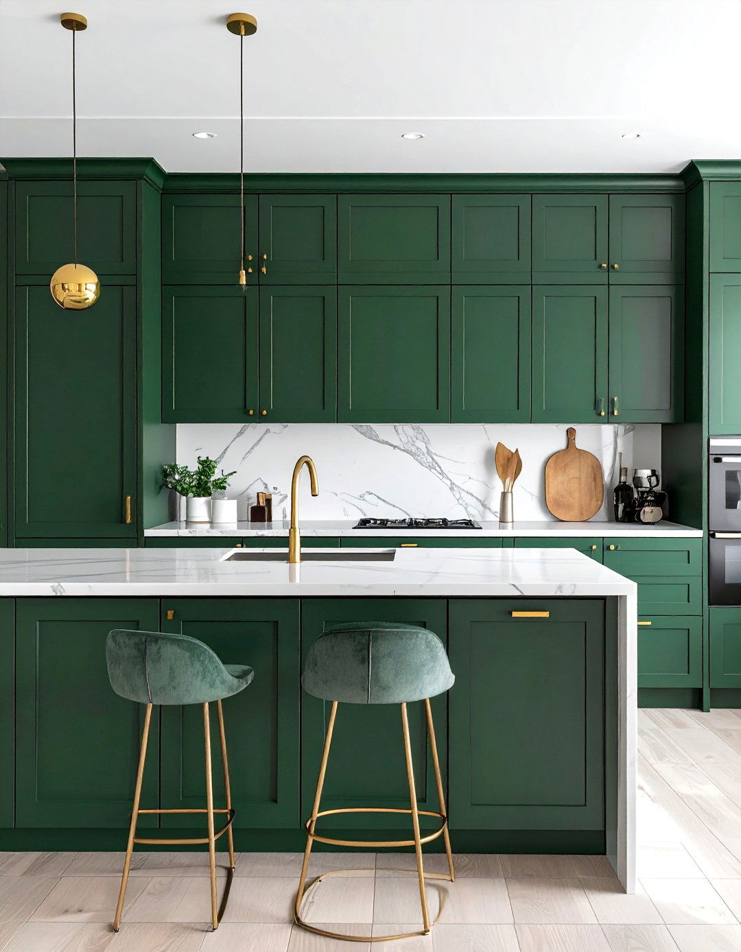 Painted Kitchen Cabinets with Gold Hardware - 40 Painted Kitchen Cabinet Ideas to Refresh Your Space