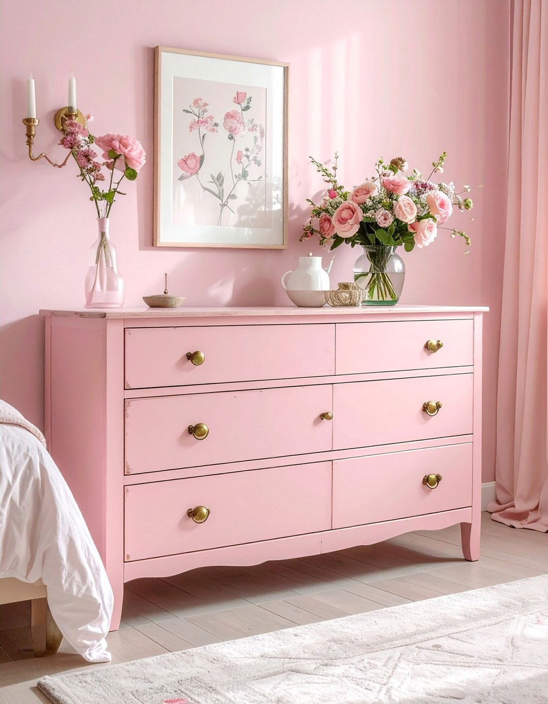 Pastel Pink Dresser Revival - 20 Painted Bedroom Furniture Ideas to Refresh Your Space