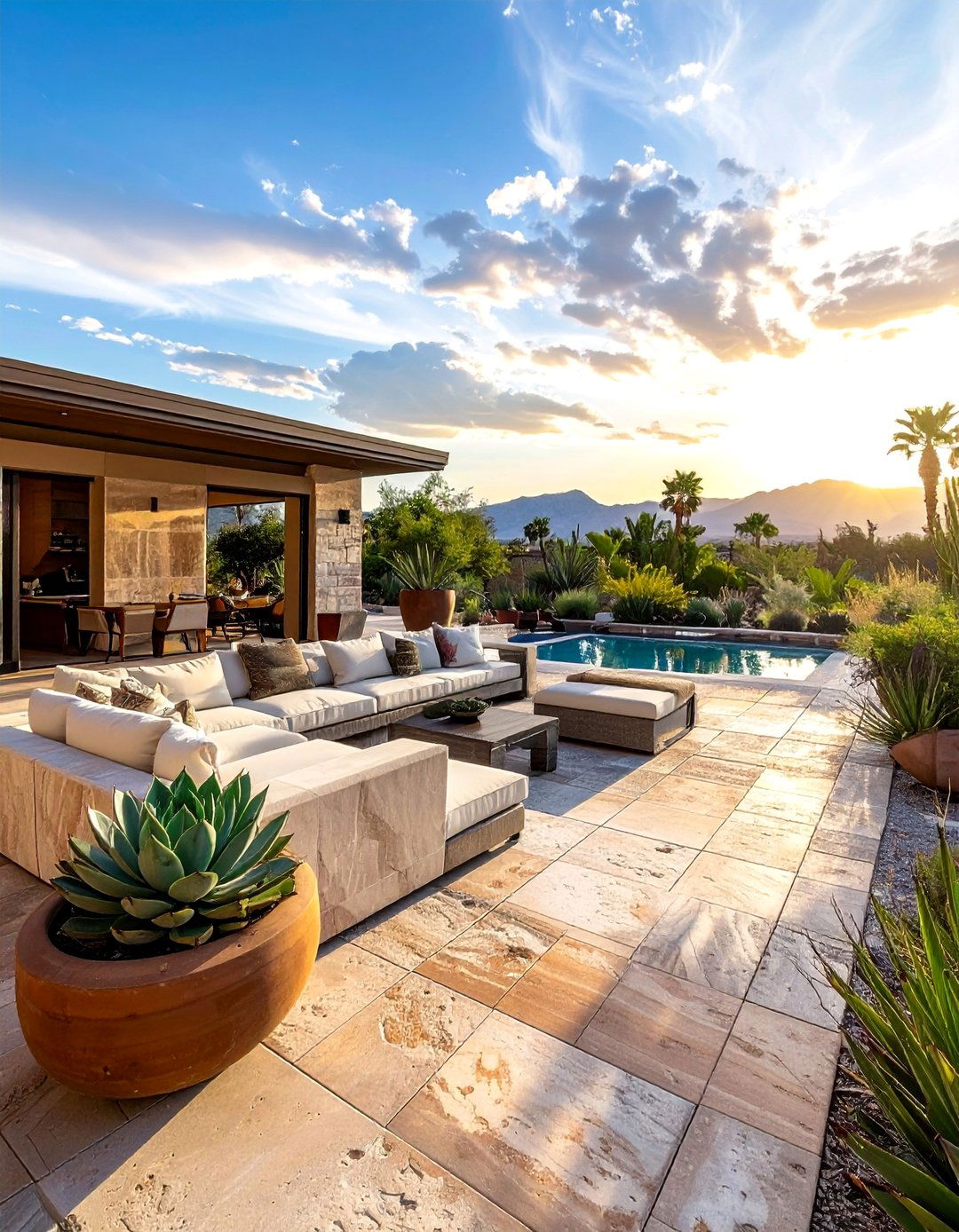 Paver Patio for Outdoor Living - 30 Las Vegas Backyard Landscaping Ideas for Desert Living