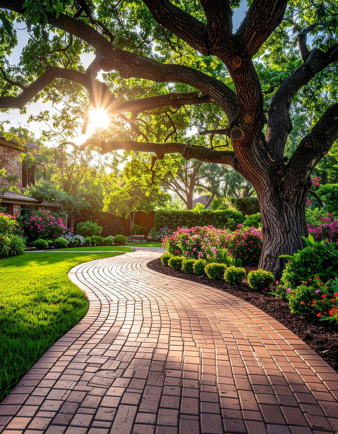 Paver Walkway with a Gentle S Curve - 30 Paver Walkway Ideas to Beautify Your Garden