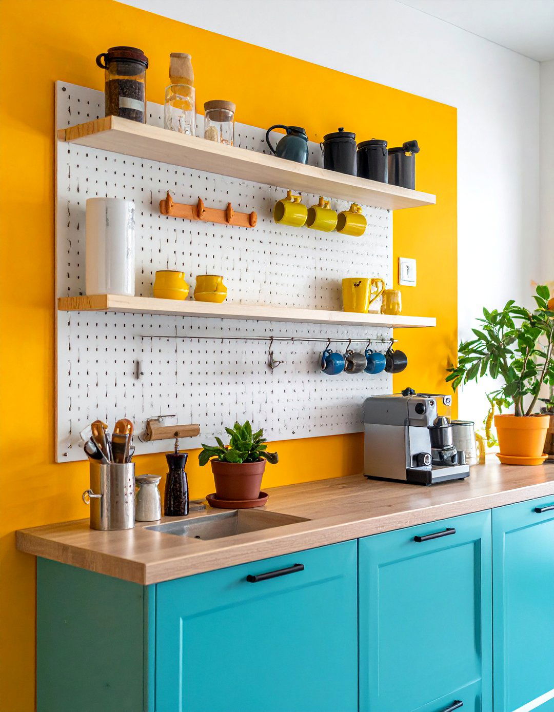 Pegboard Coffee Organization - 40 Coffee Bar Ideas to Elevate Your Home Brewing Station