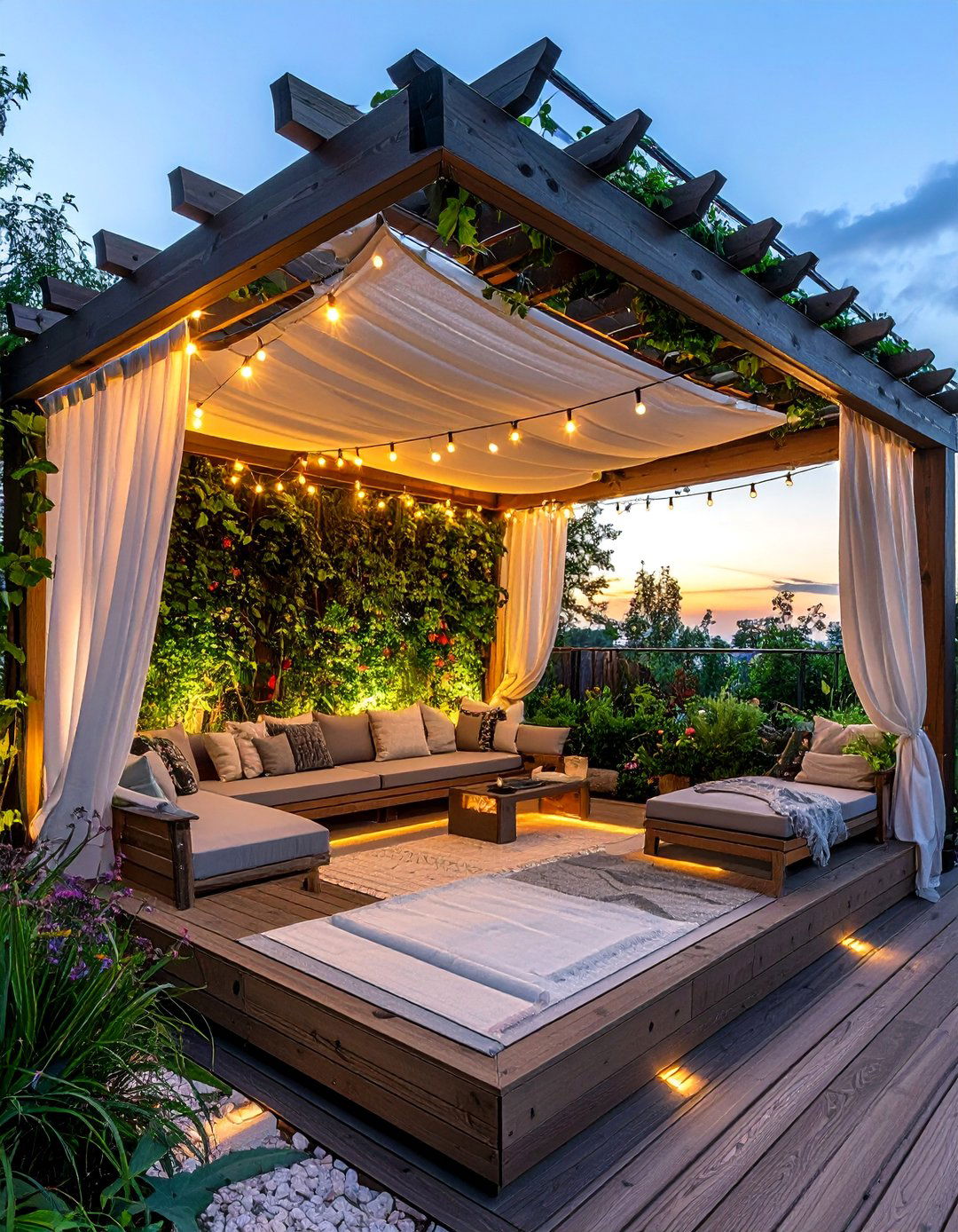Pergola Covered Retreat - 30 Large Deck Ideas for Outdoor Entertaining and Relaxation