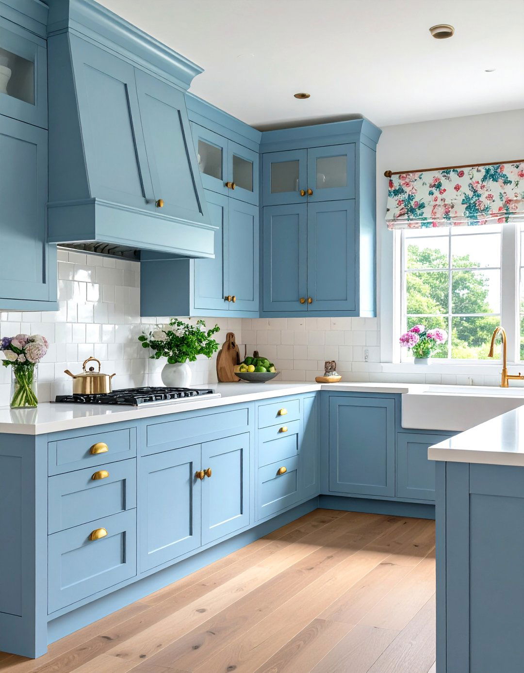 Periwinkle Blue Cabinets for a Playful Farmhouse Kitchen - 30 Blue Farmhouse Kitchen Cabinets for a Cozy Feel