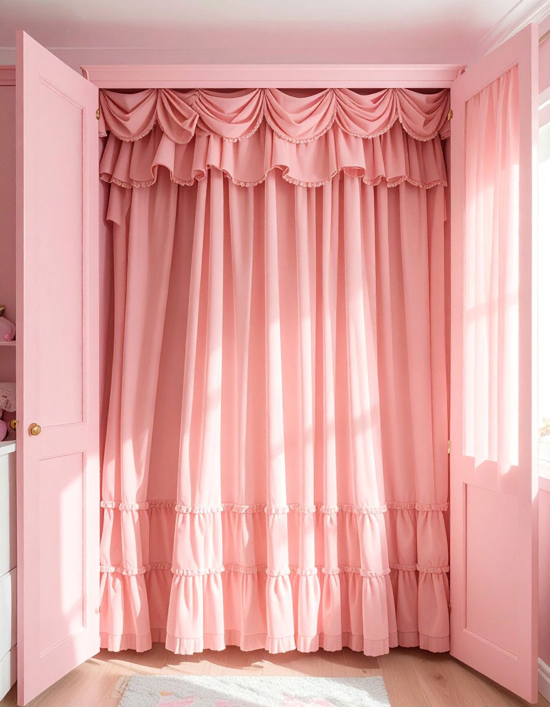 Playful Ruffled Closet Curtains - 30 Closet Curtain Ideas for Stylish Storage