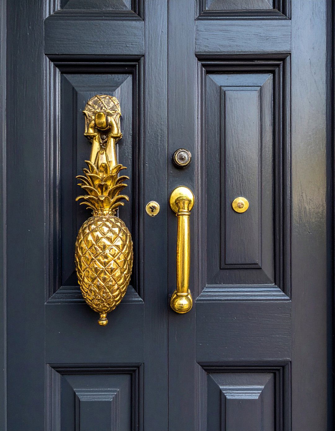 Polished Brass Door Hardware - 30 Colonial Front Porch Ideas for Charm