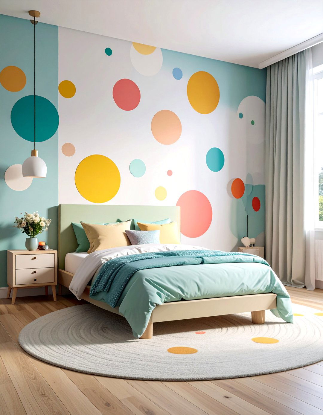 Polka Dot Playful Paradise - 30 Kids Room Accent Wall Ideas for a Fun and Creative Space